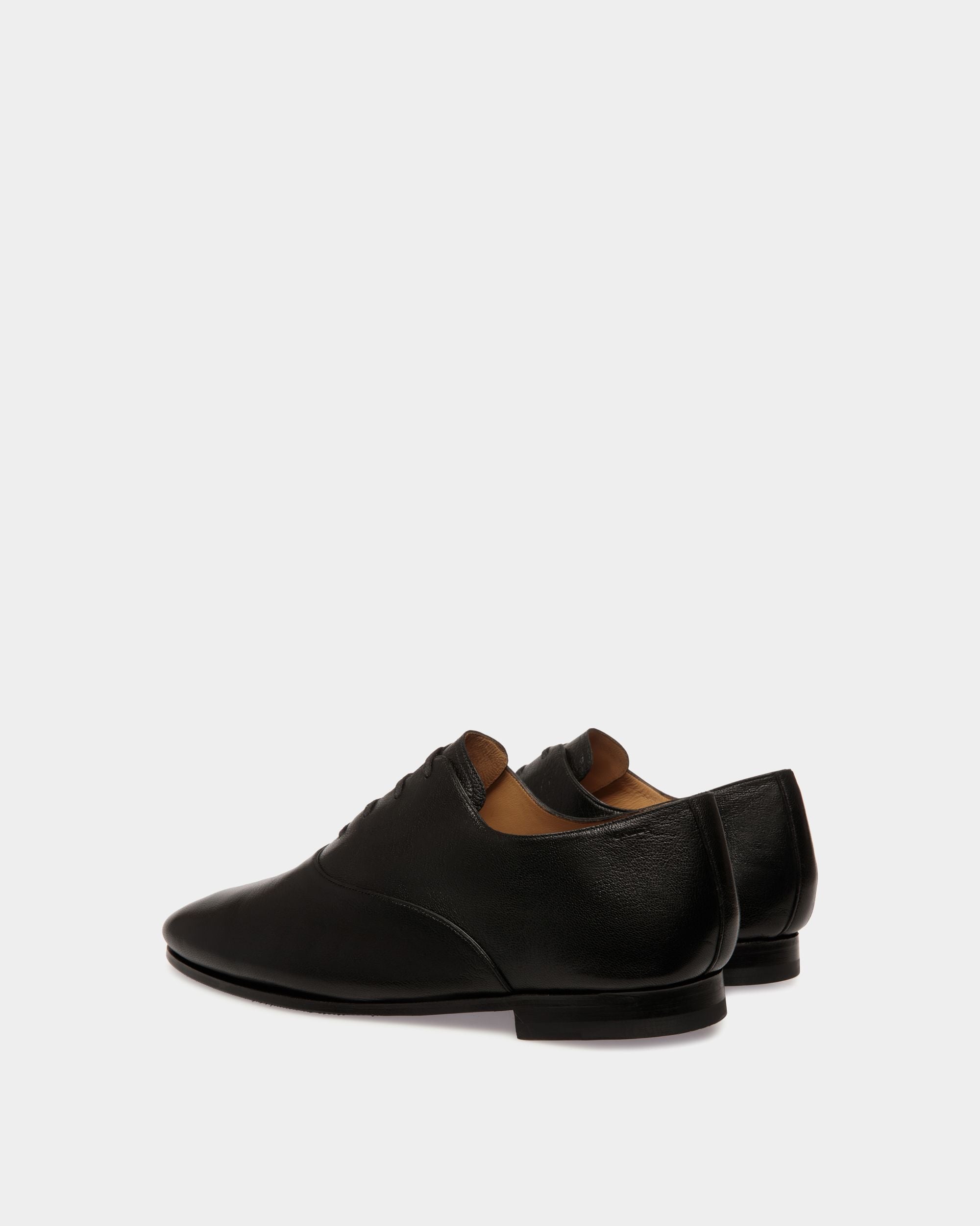 Zapato Oxford Plume De Piel Granulada Negra - Hombre - Bally - 03
