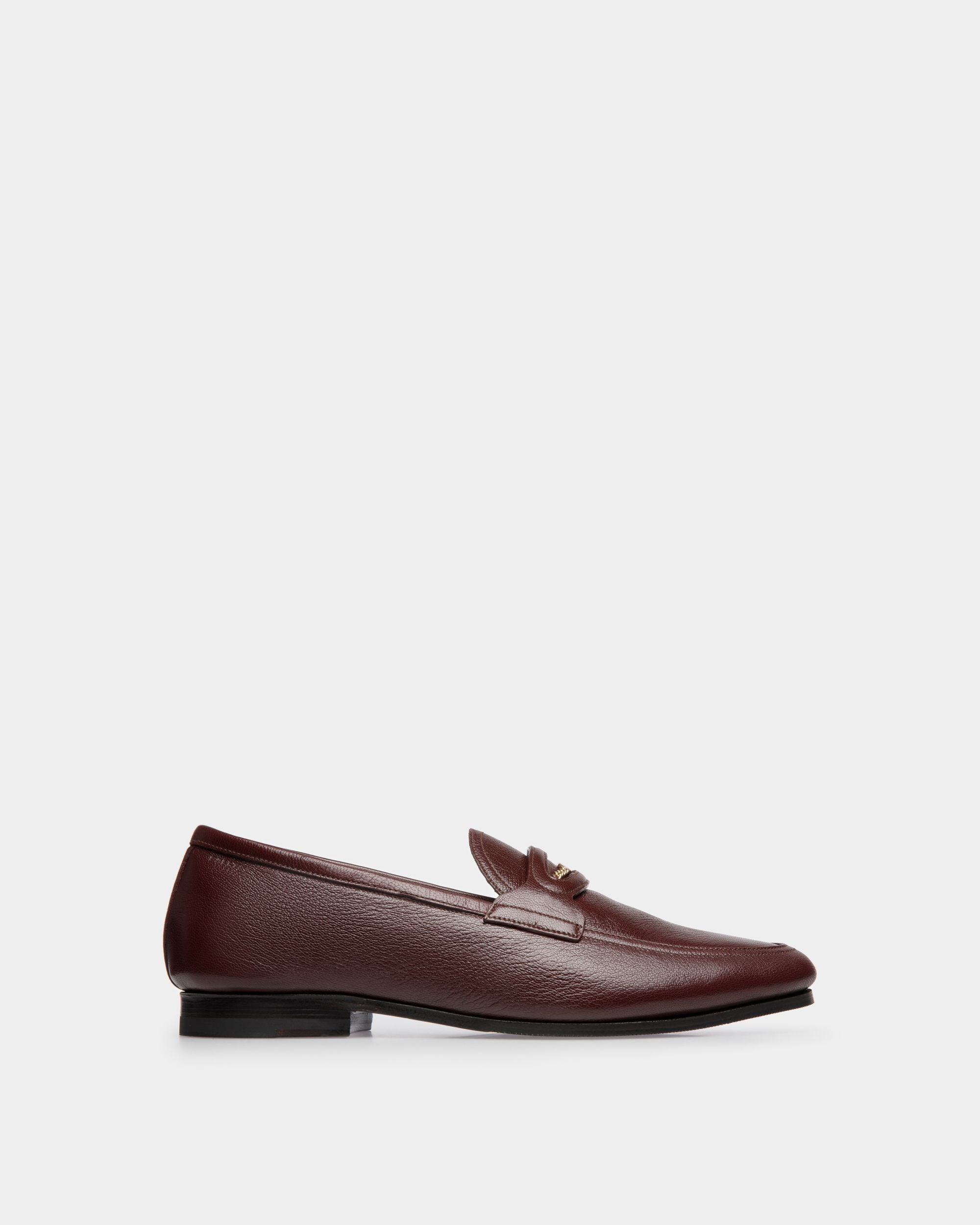 Plume Loafer Aus Genarbtem Leder In Kastanienbraun - Herren - Bally - 01