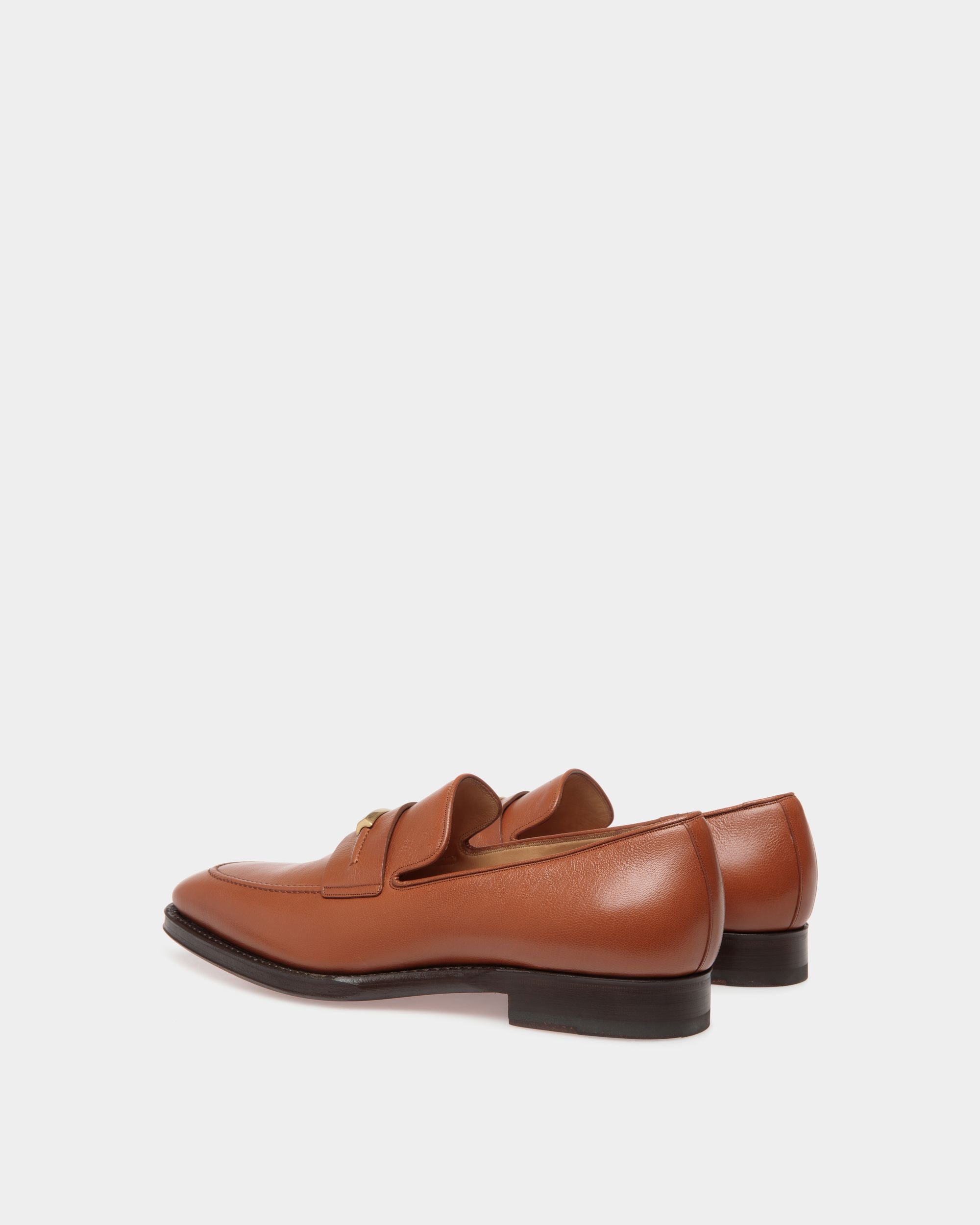 Scribe Loafer in Brown Grained Leather - Men's - Bally - 03