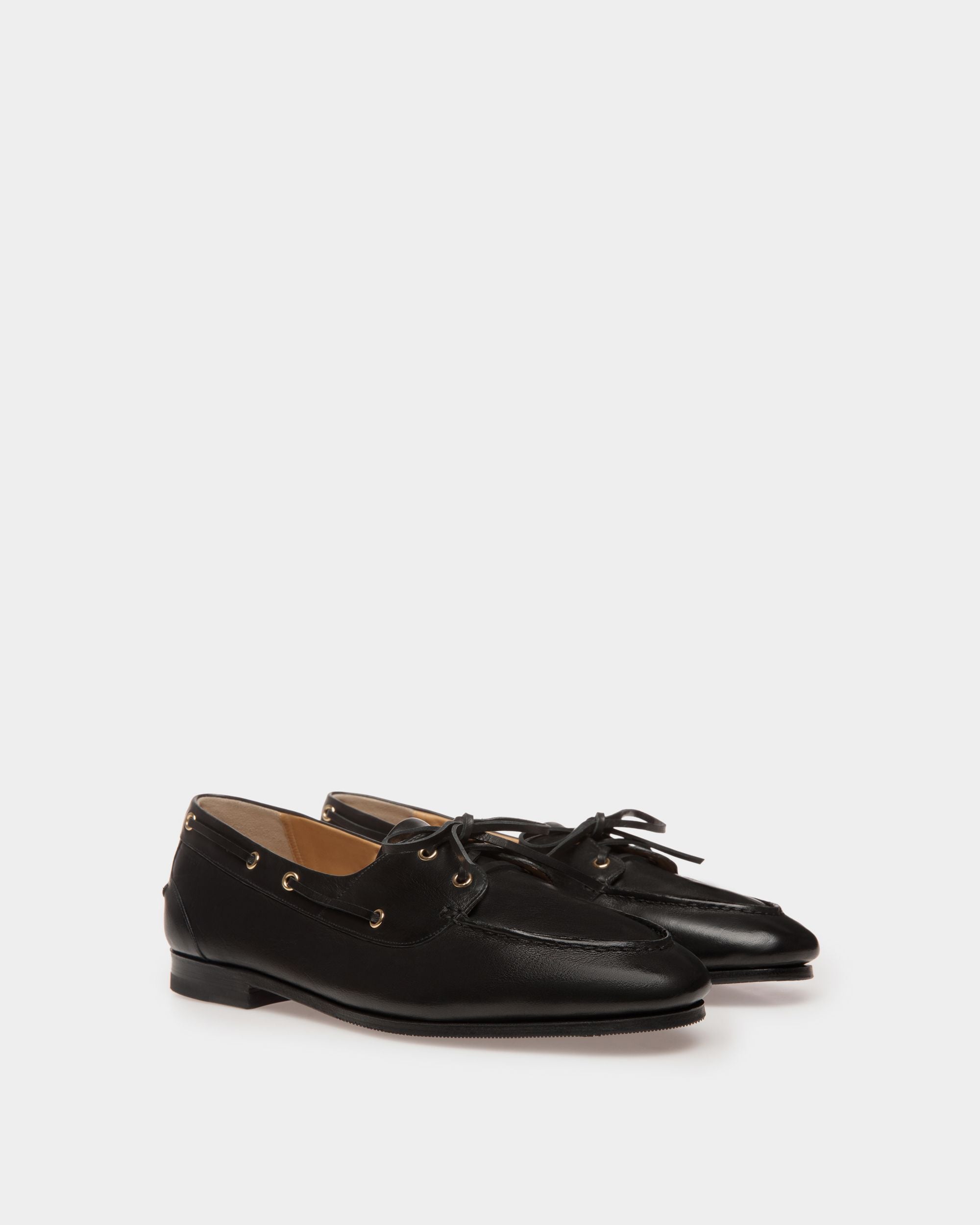 Plume Moccasin in Black Leather - Men's - Bally - 03
