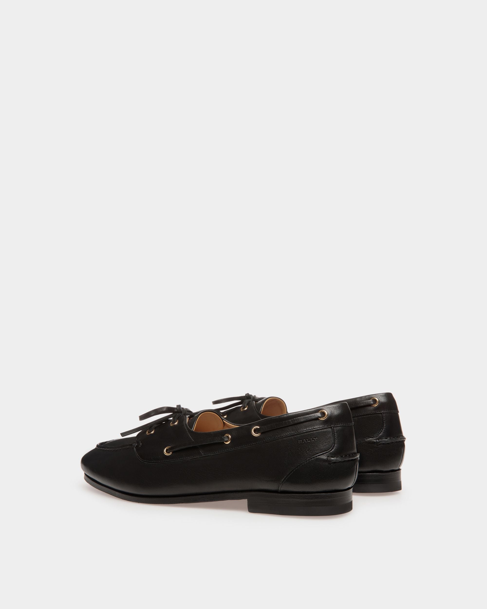 Plume Moccasin in Black Leather - Men's - Bally - 04
