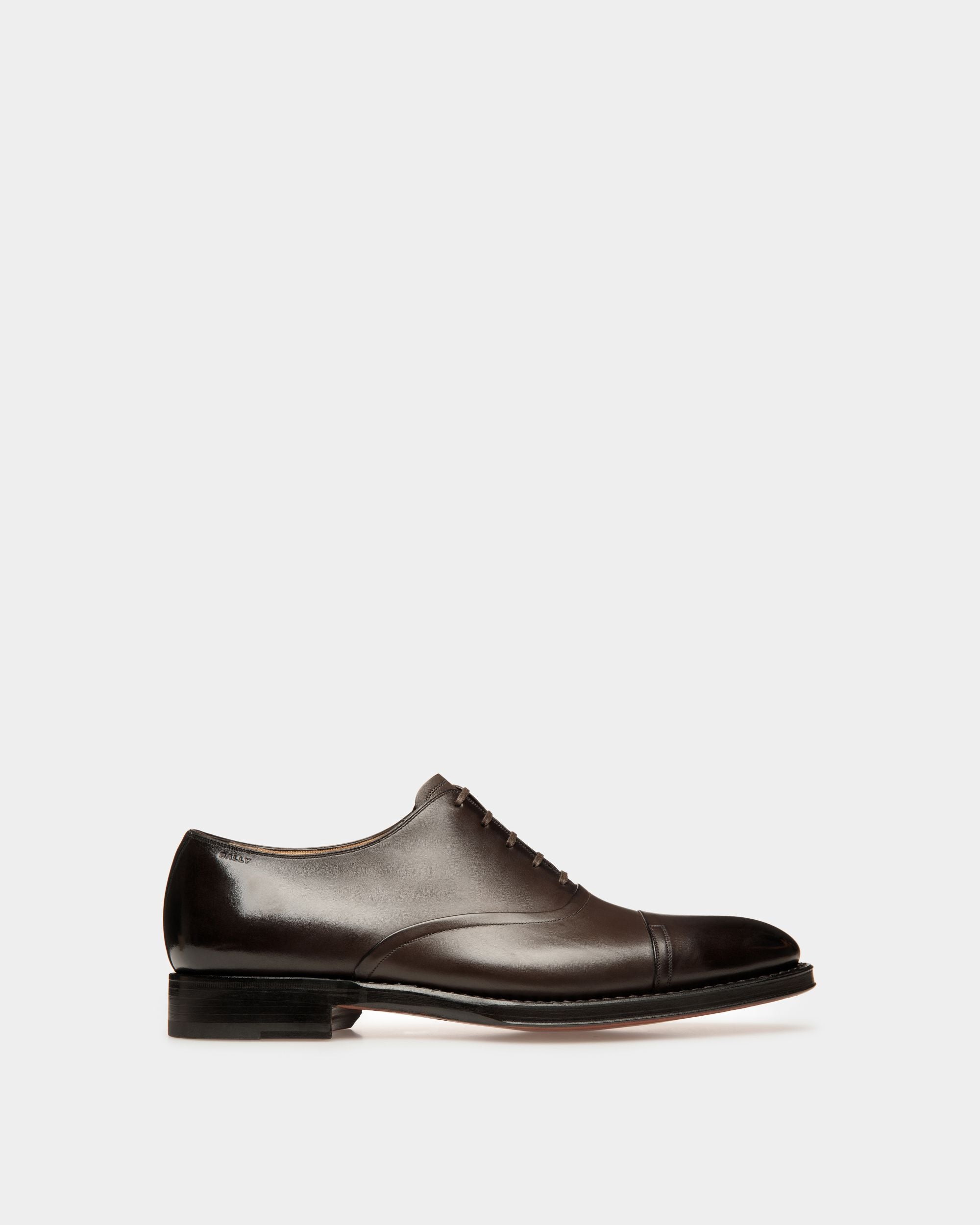 Scribe Un Oxford in Ebony Leather - Men's - Bally - 01