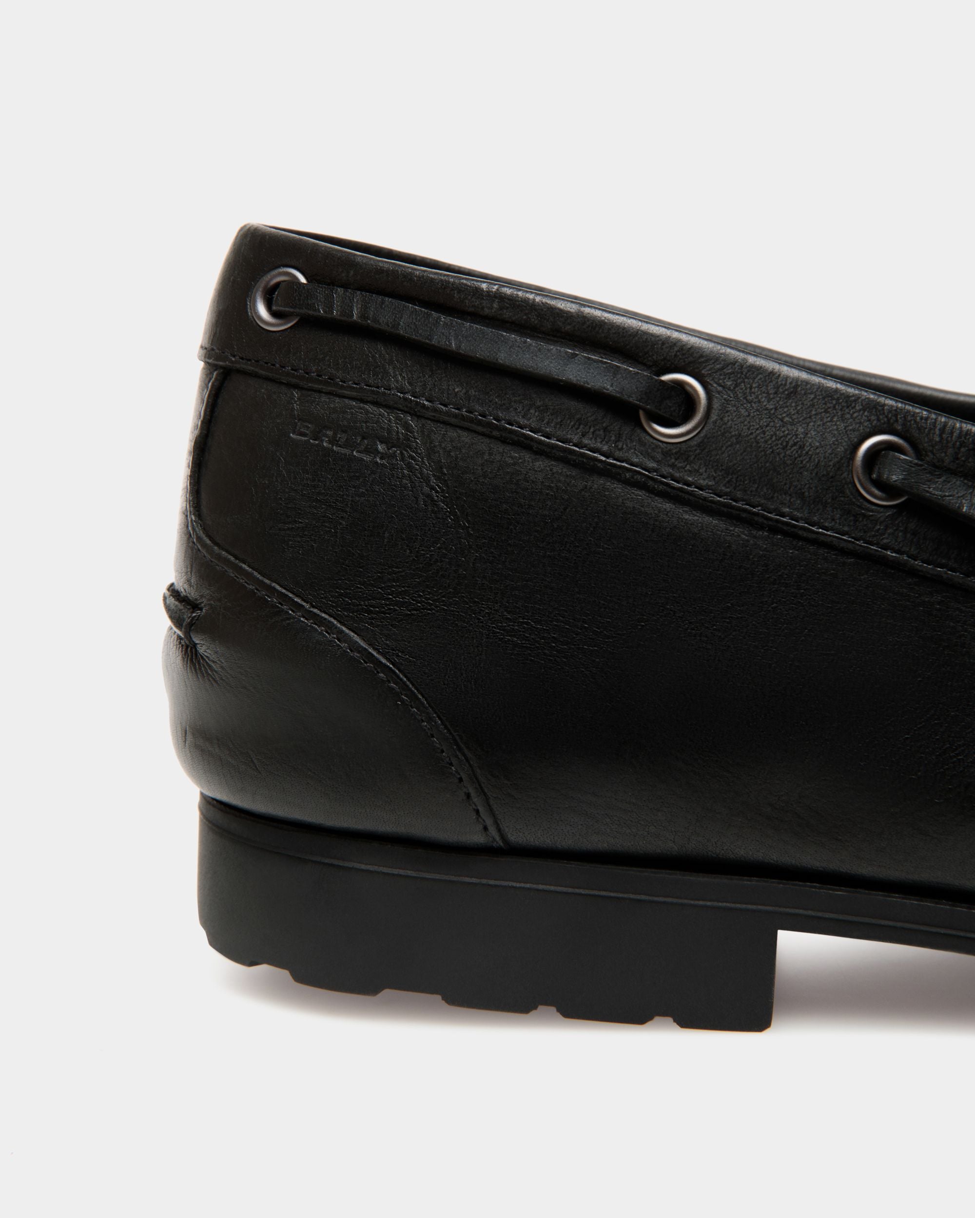 Mocassin Plume En Cuir Noir - Homme - Bally - 06