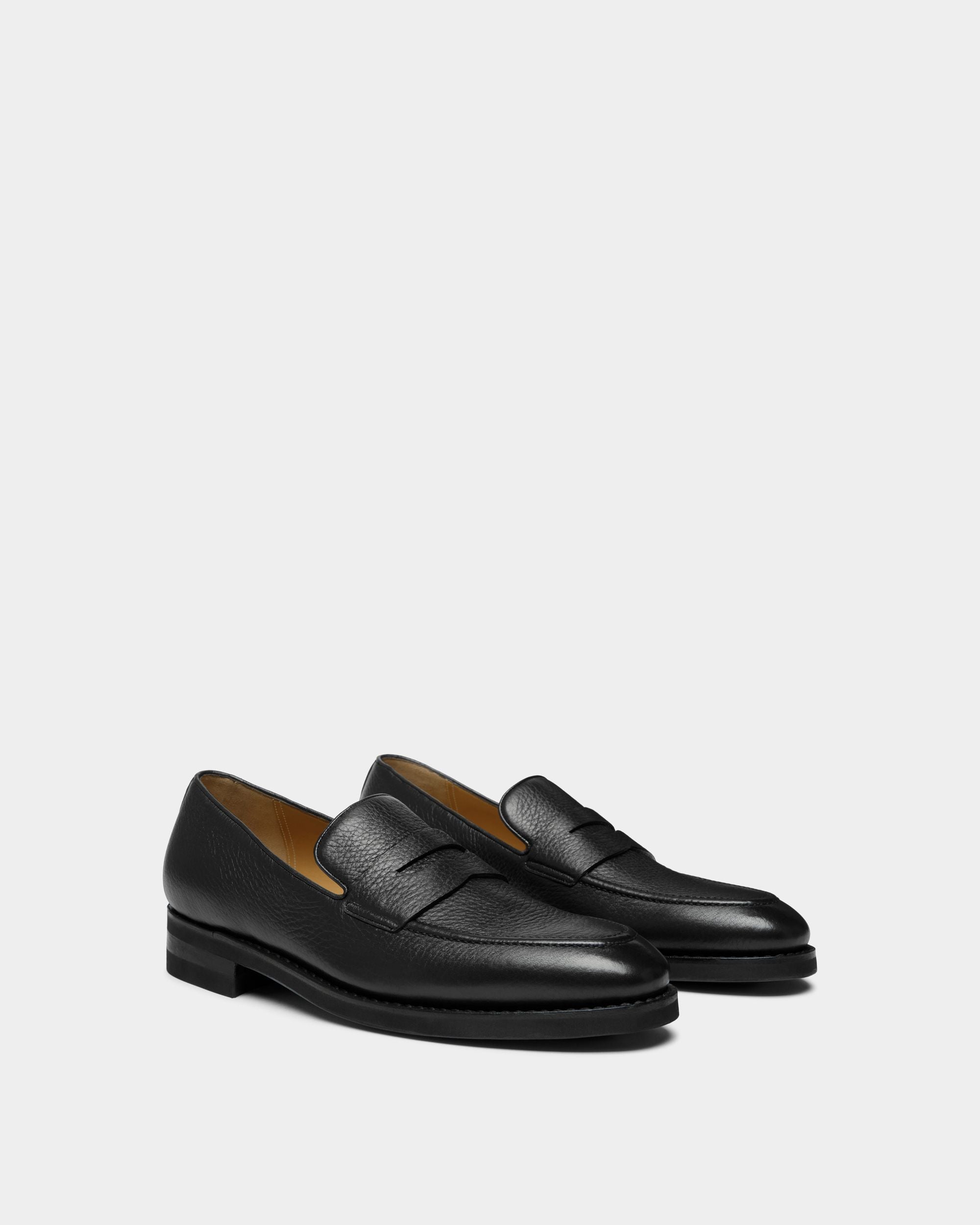 Mocassin Scribe Un En Cuir De Cerf Noir - Homme - Bally - 03
