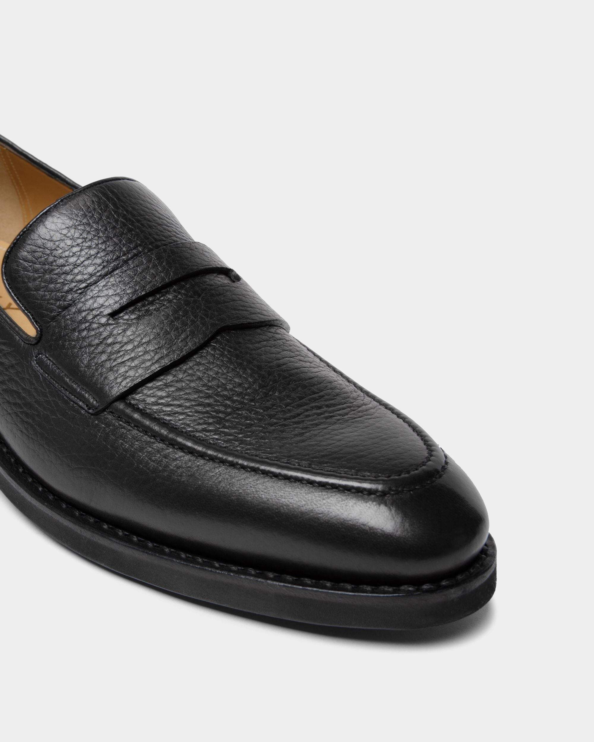 Mocassin Scribe Un En Cuir De Cerf Noir - Homme - Bally - 06