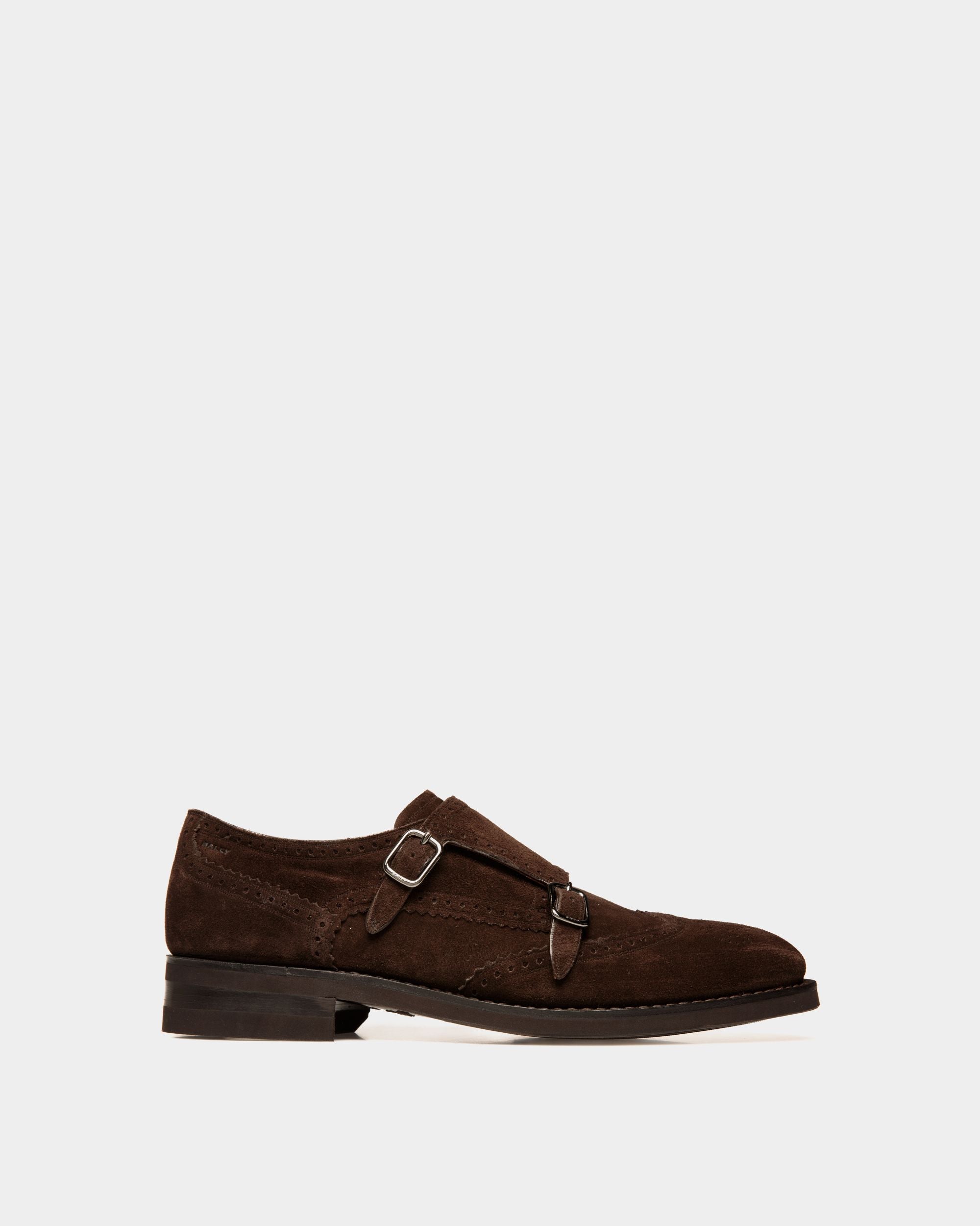 Chaussure Monkstrap Scribe Un En Daim Ebano - Homme - Bally - 01
