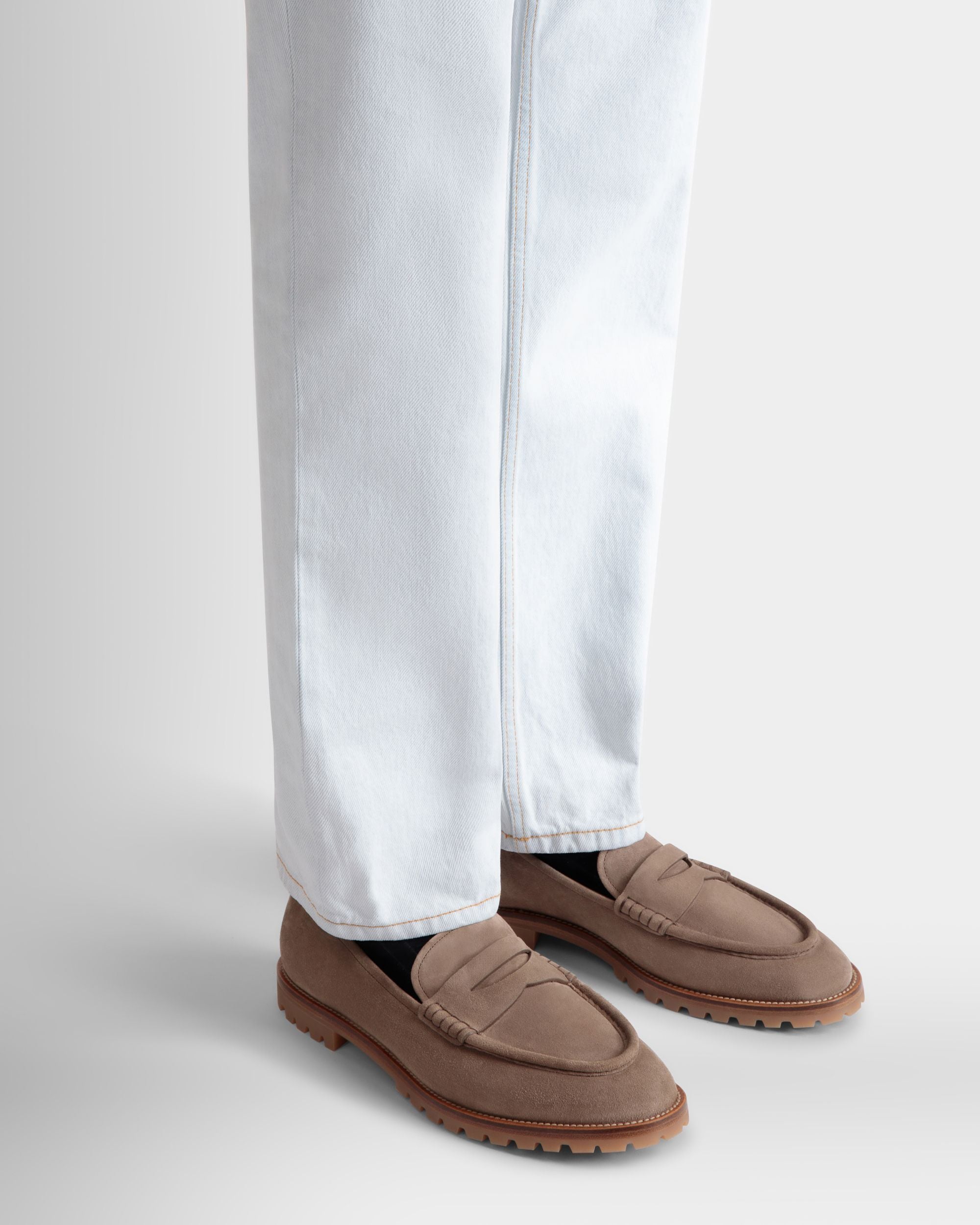 Mocassin Solaria En Daim Taupe - Homme - Bally - 02