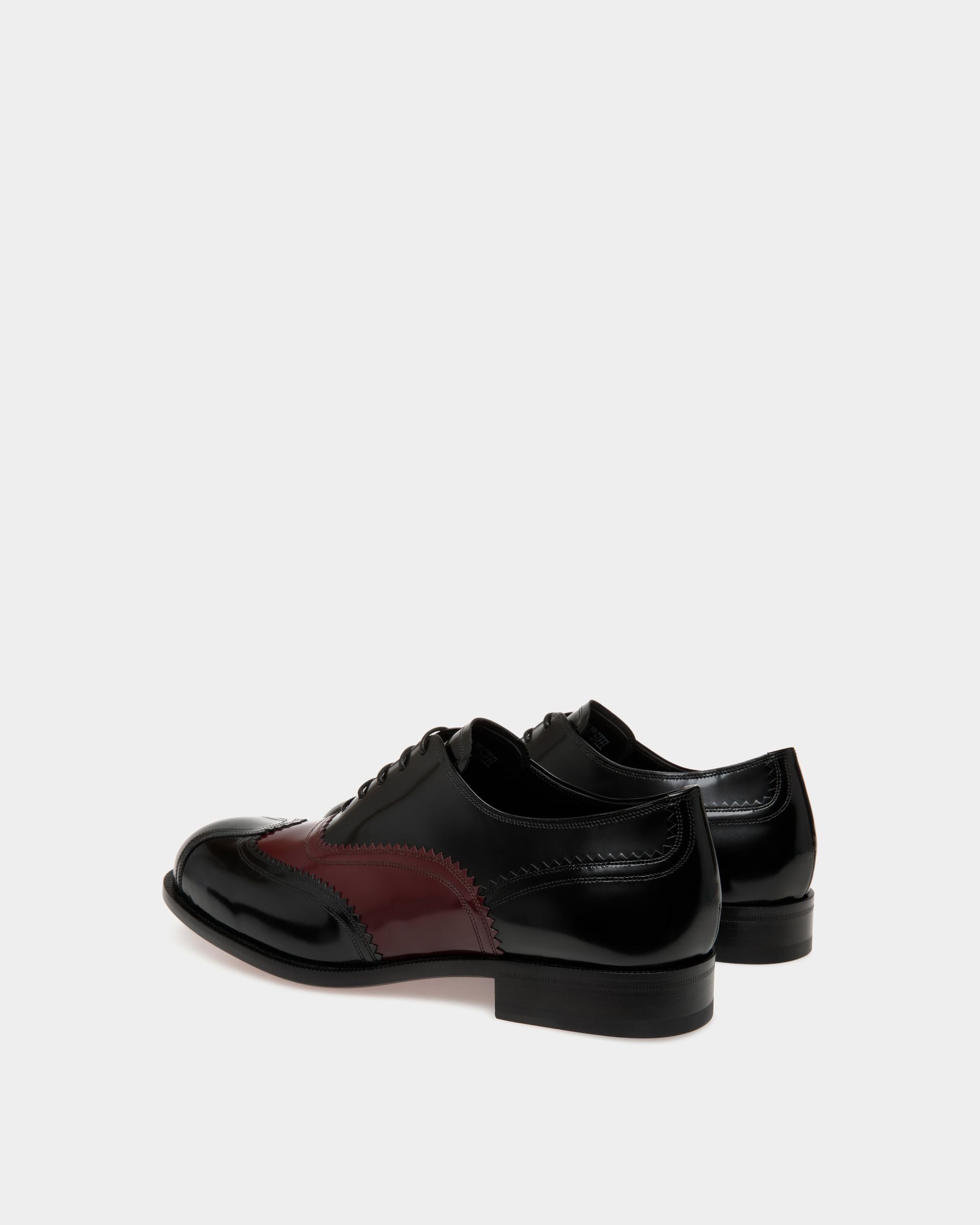 Richelieu Spiegel En Cuir Noir Et Deep Burgundy - Homme - Bally - 03