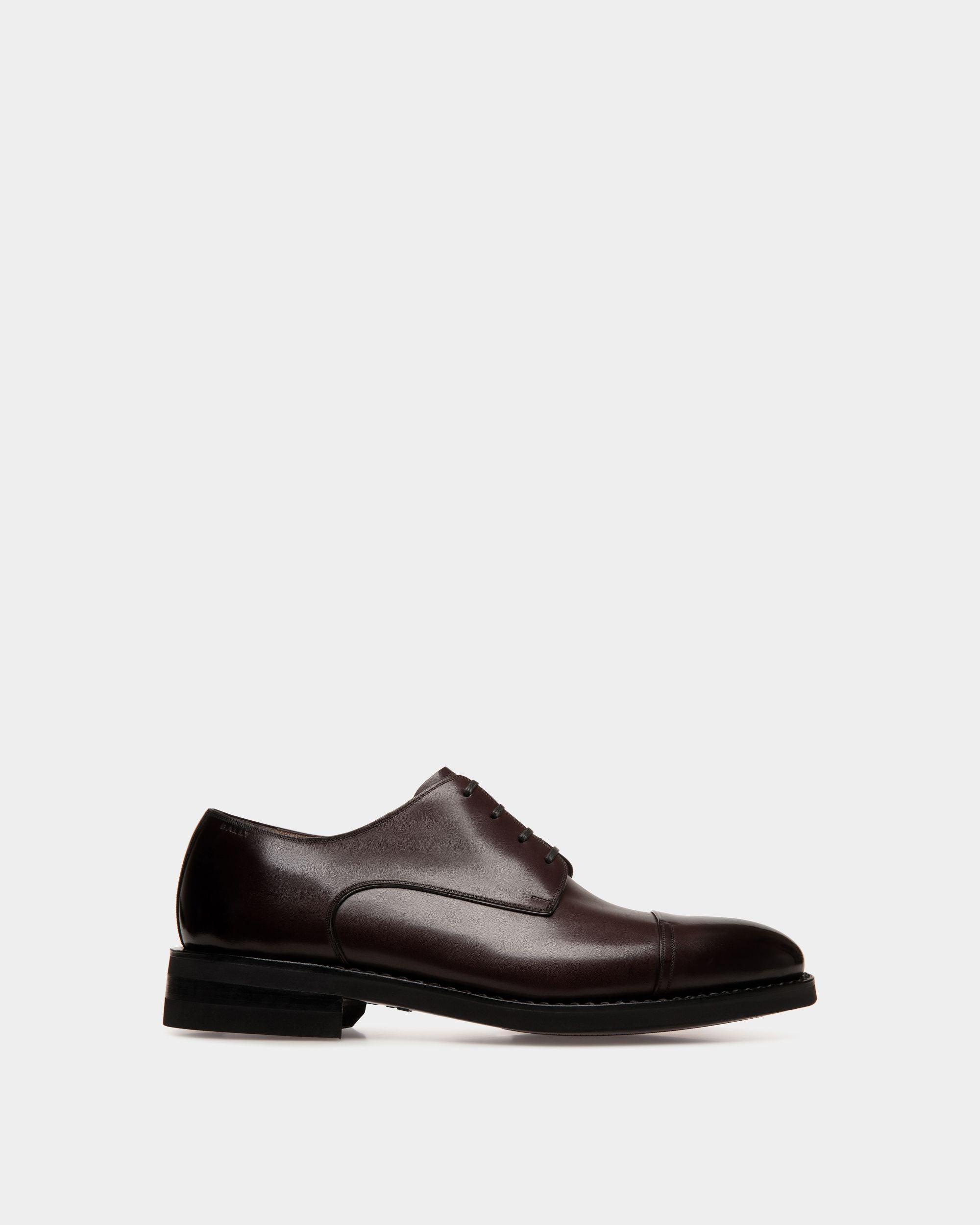 Scribe Un Derby in Deep Burgundy Leather - Homme - Bally - 01
