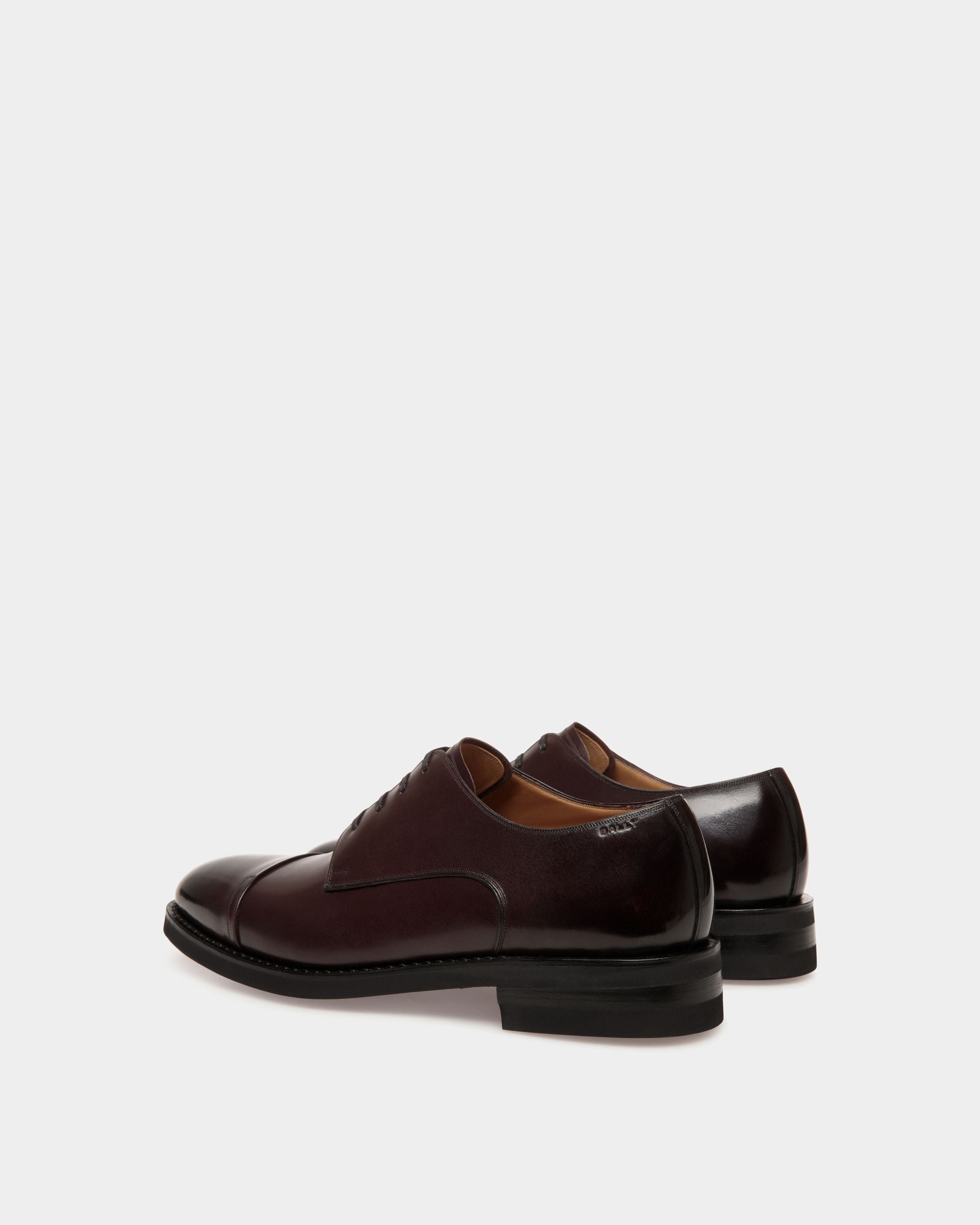 Scribe Un Derby in Deep Burgundy Leather - Homme - Bally - 03