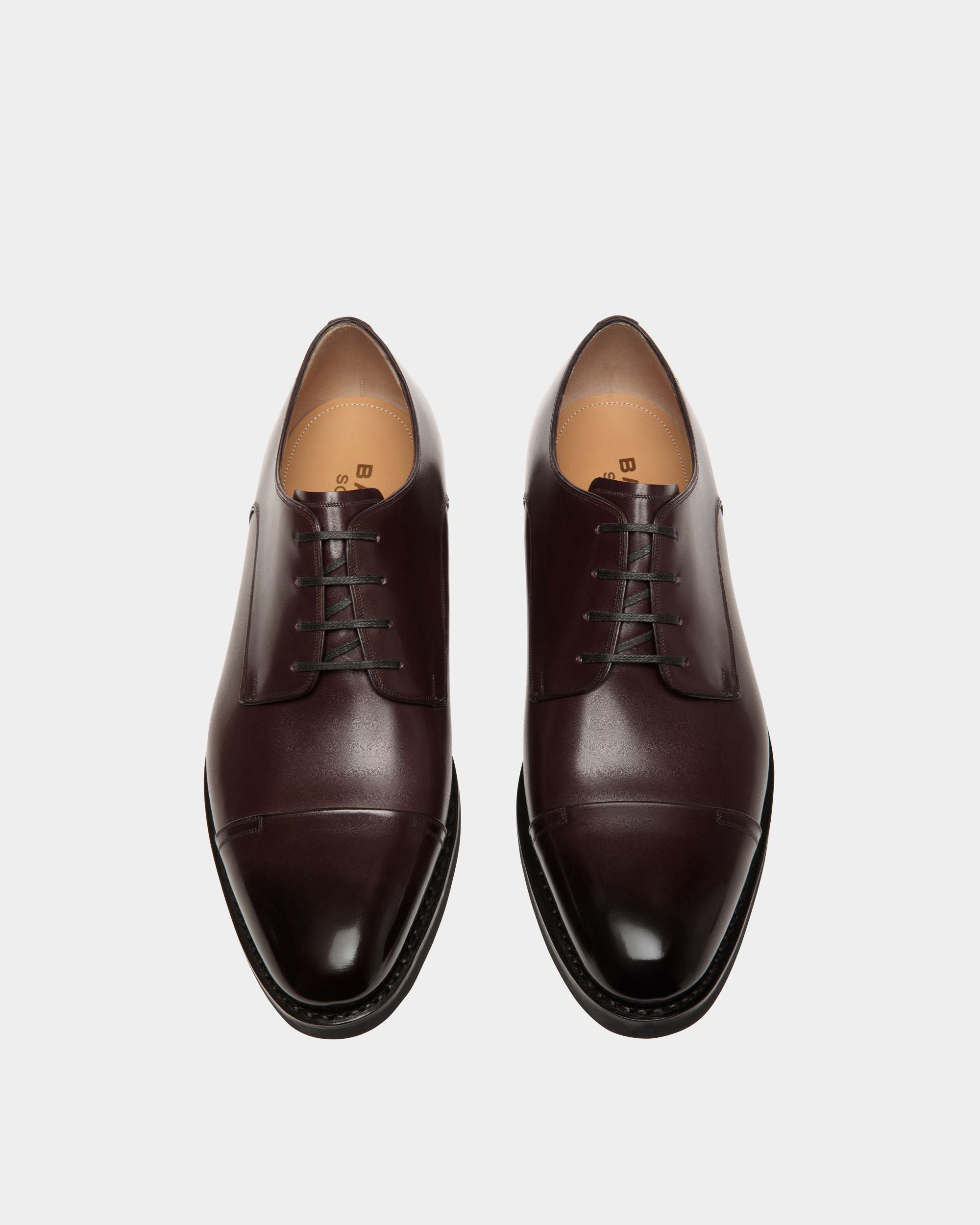 Scribe Un Derby in Deep Burgundy Leather - Homme - Bally - 04