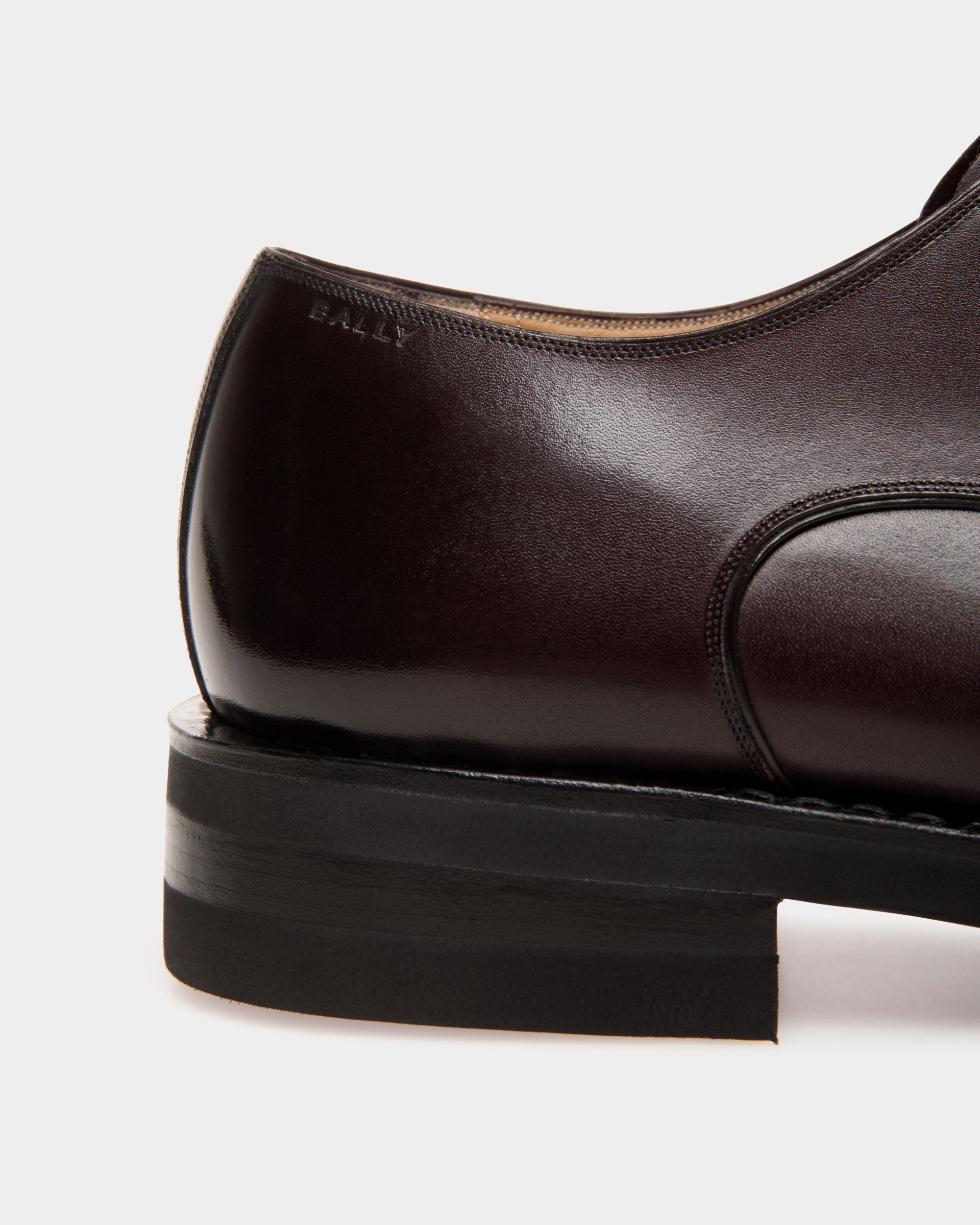 Scribe Un Derby in Deep Burgundy Leather - Homme - Bally - 05
