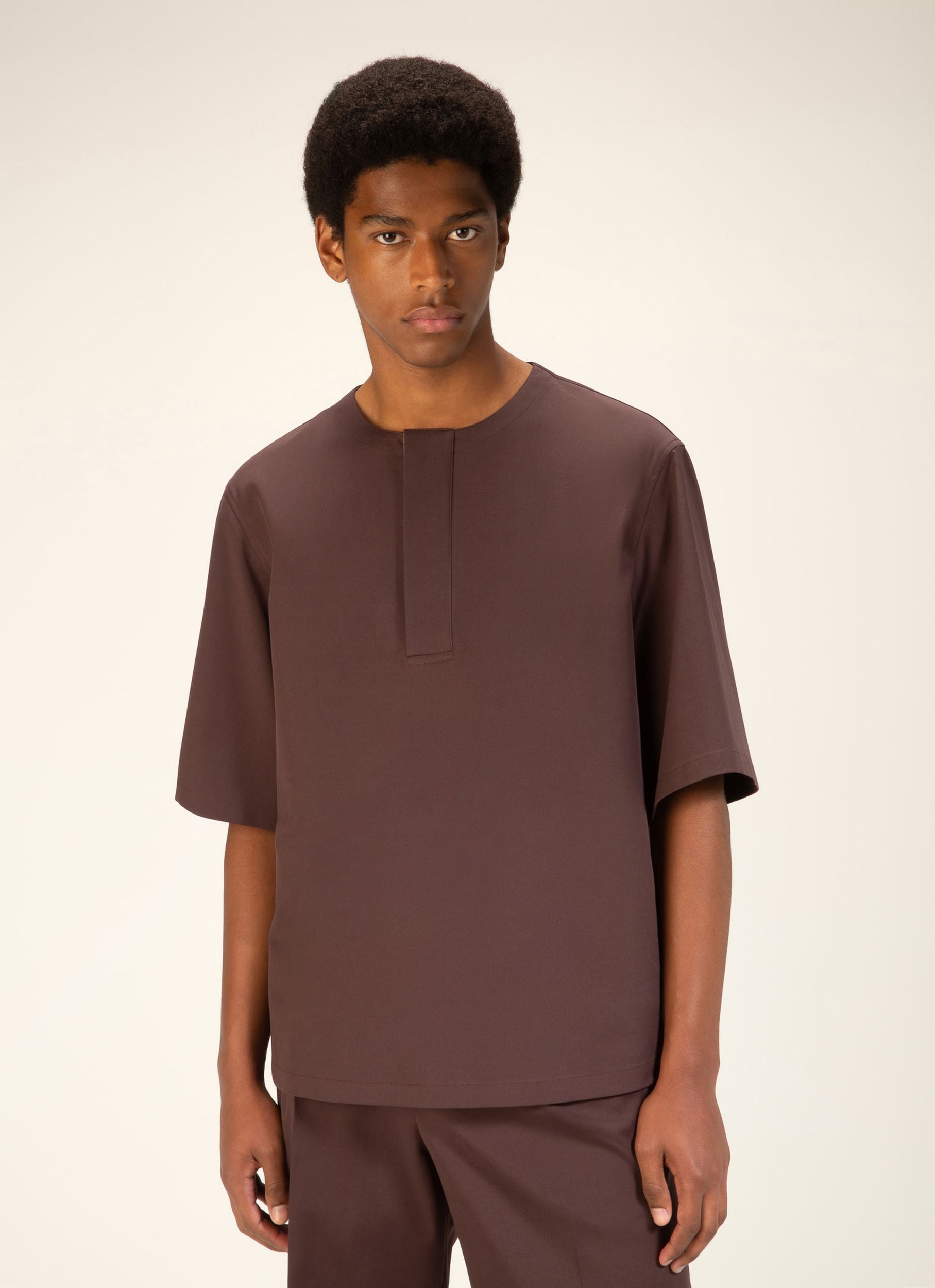 Cotton Mix Polo Shirt In Ebony Brown - Men's - Bally - 03
