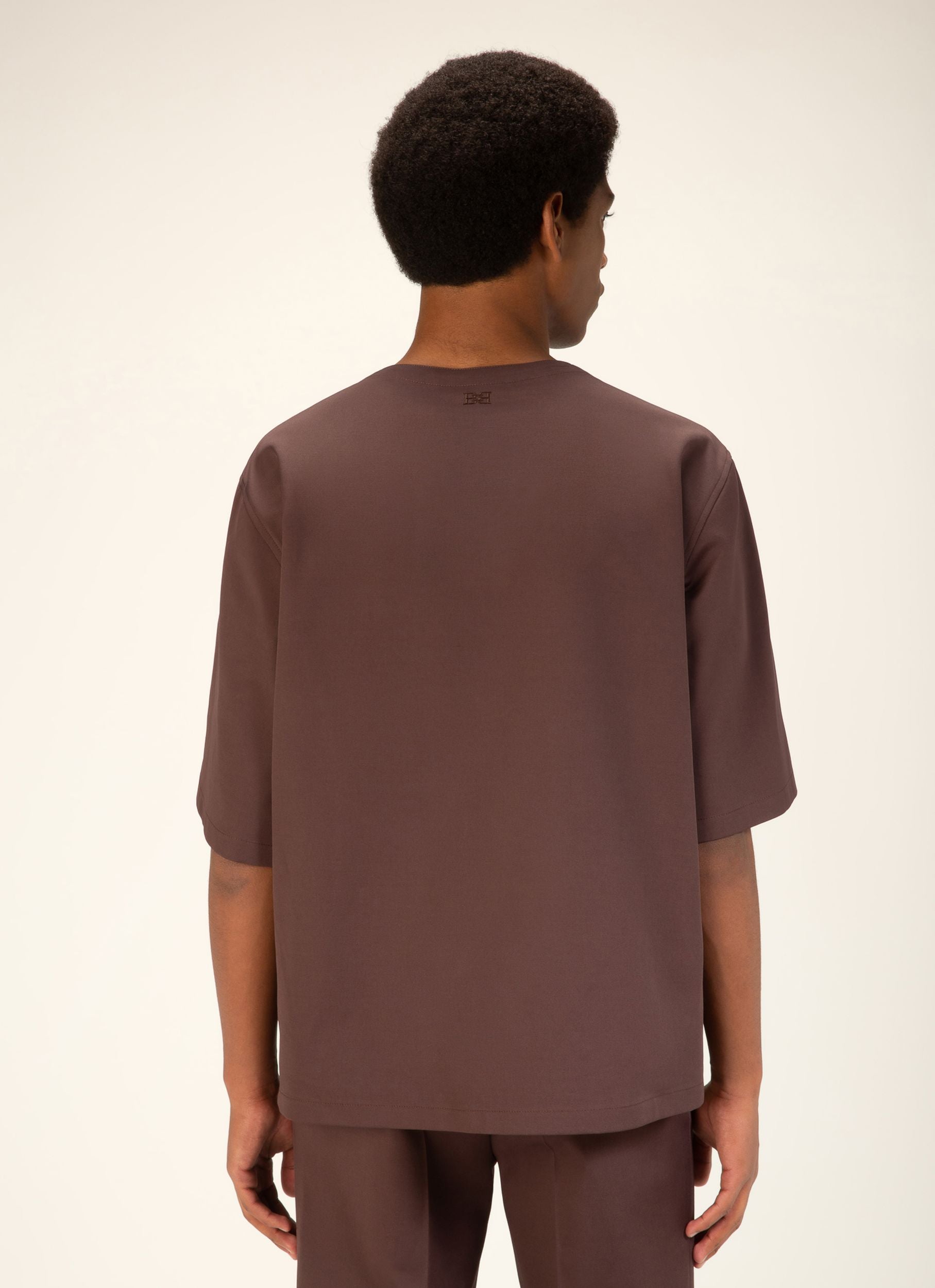 Cotton Mix Polo Shirt In Ebony Brown - Men's - Bally - 04