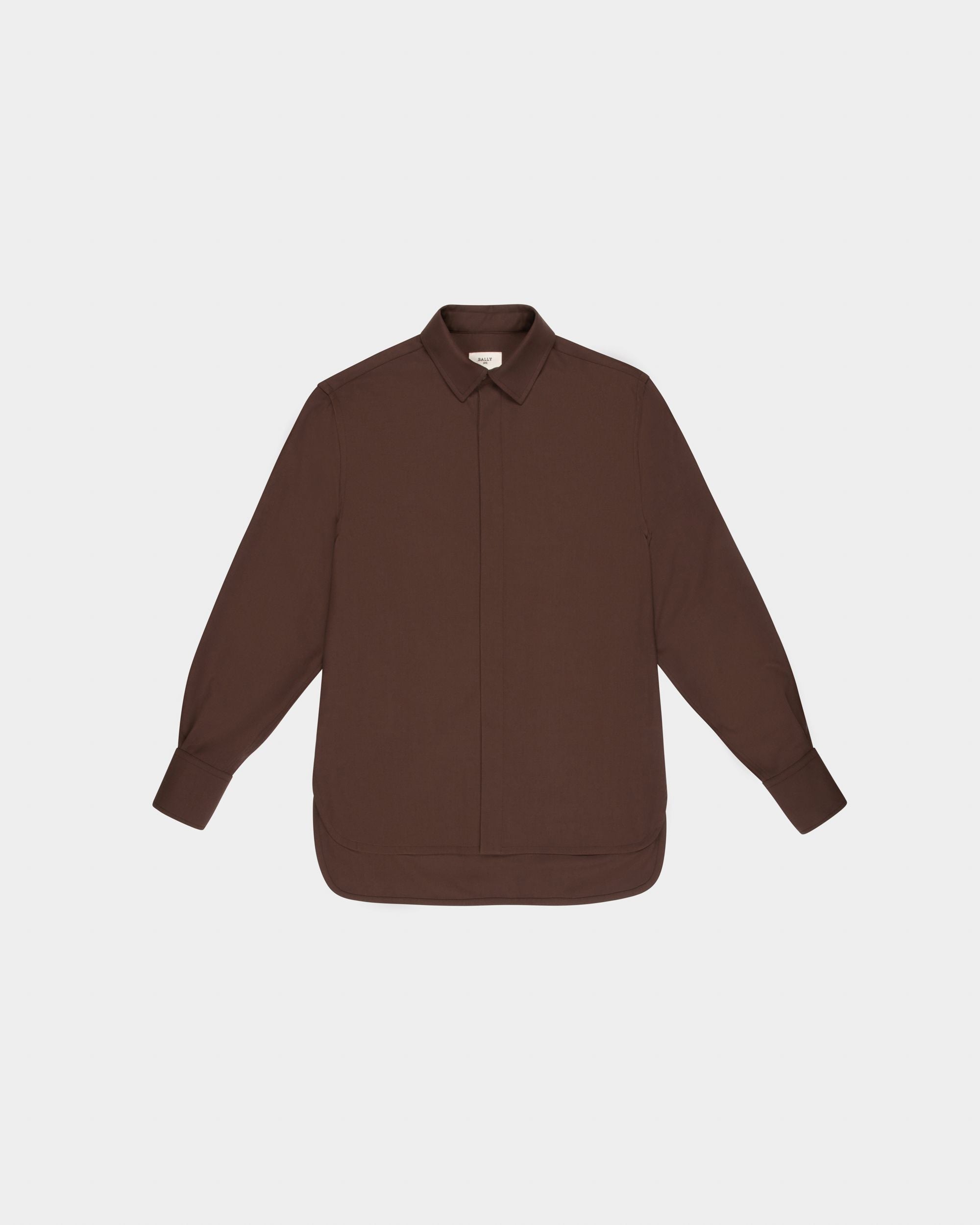 Chemise En Laine Marron Ébène - Homme - Bally - 04