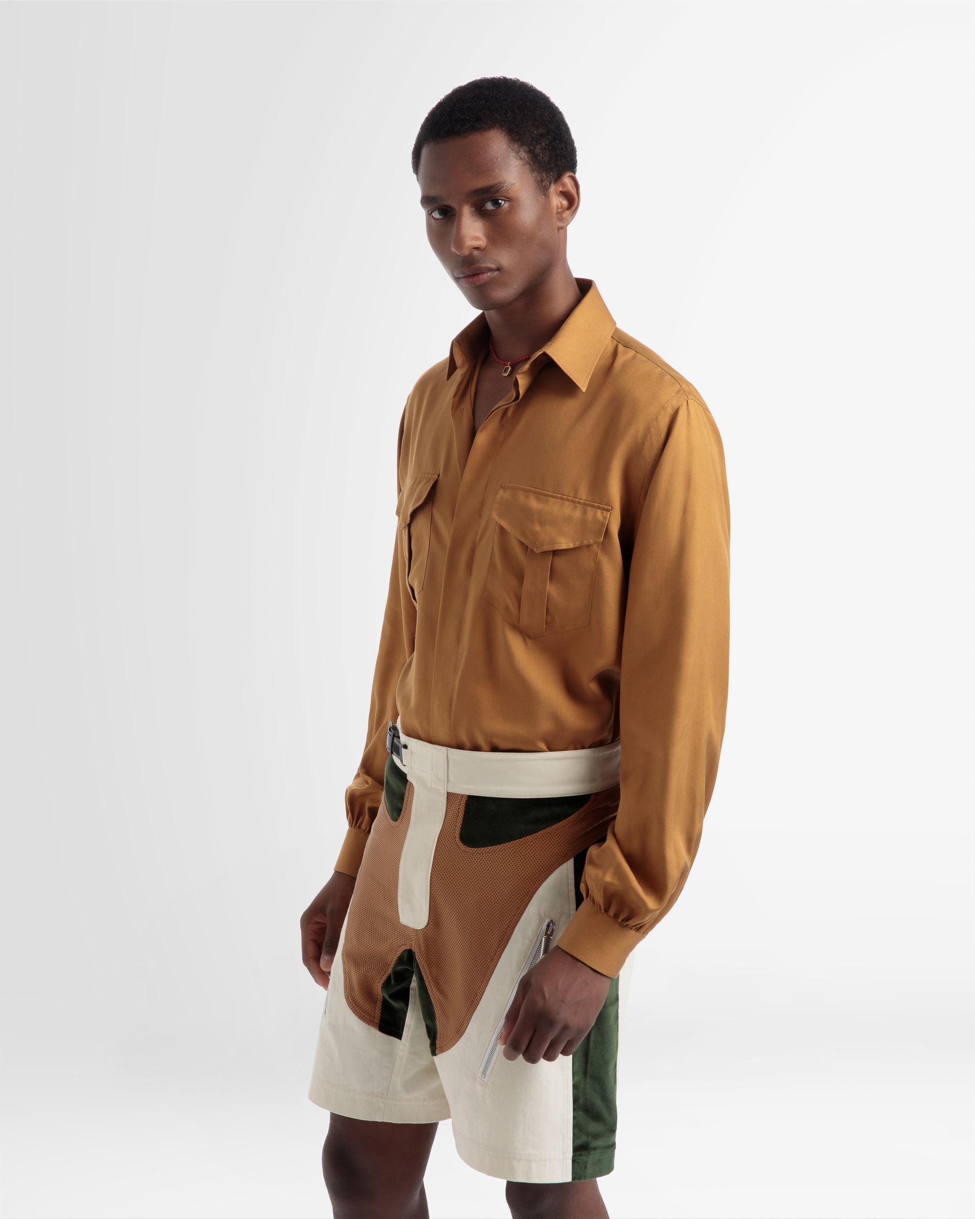 Seidenhemd Mit Tasche Vorn In Desert - Herren - Bally - 02
