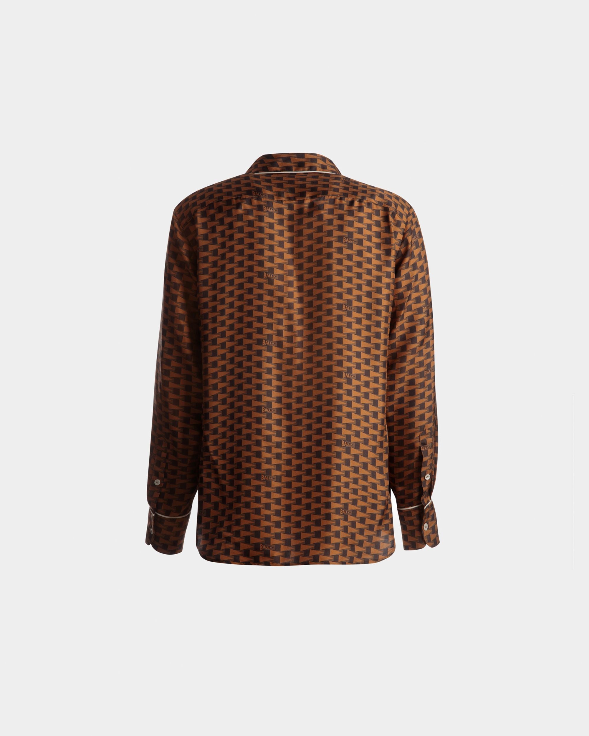 Hemd mit Pennant-Print Aus brauner Seide - Herren - Bally - 07