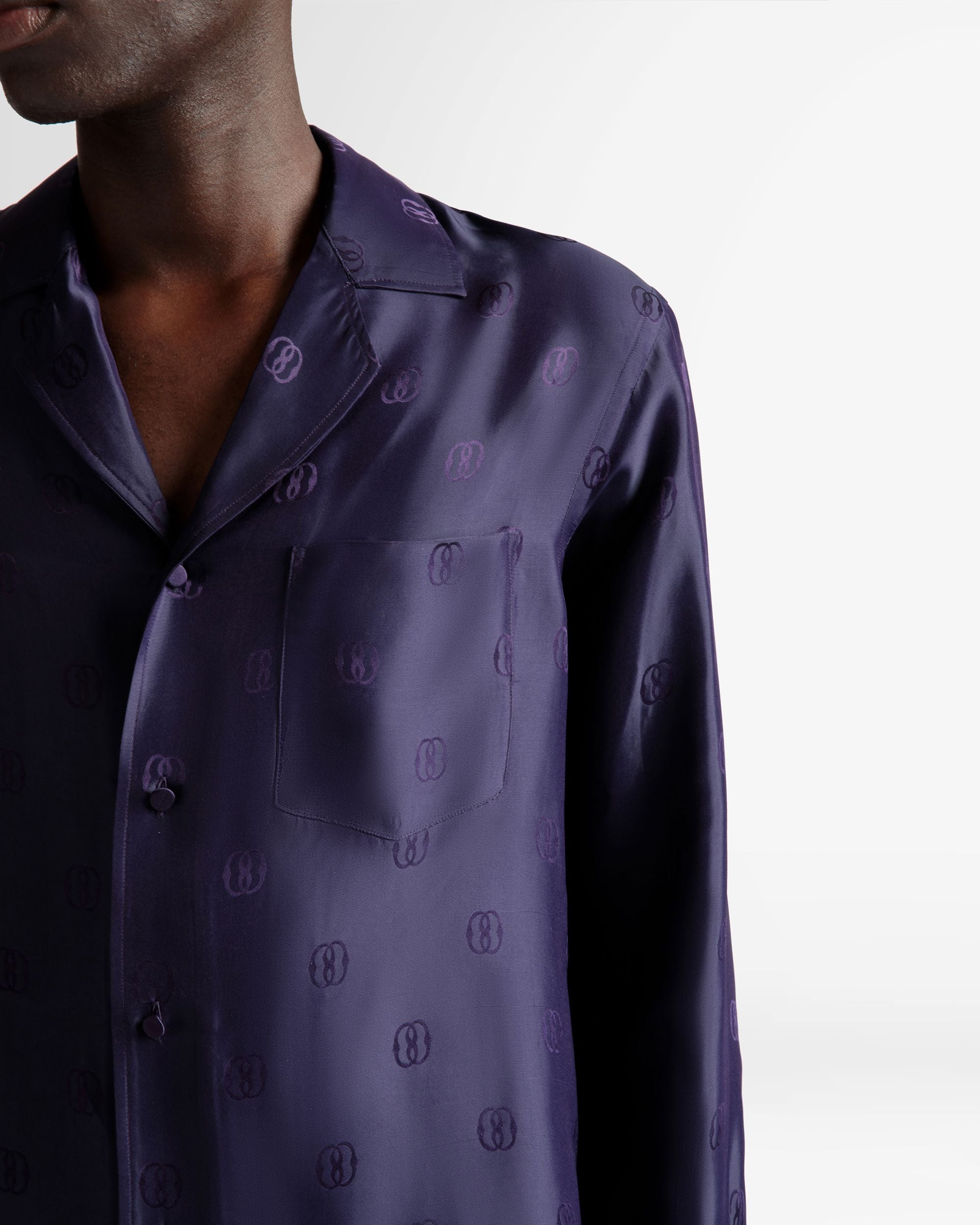 Chemise imprimé Emblem En soie orchidée - Homme - Bally - 03