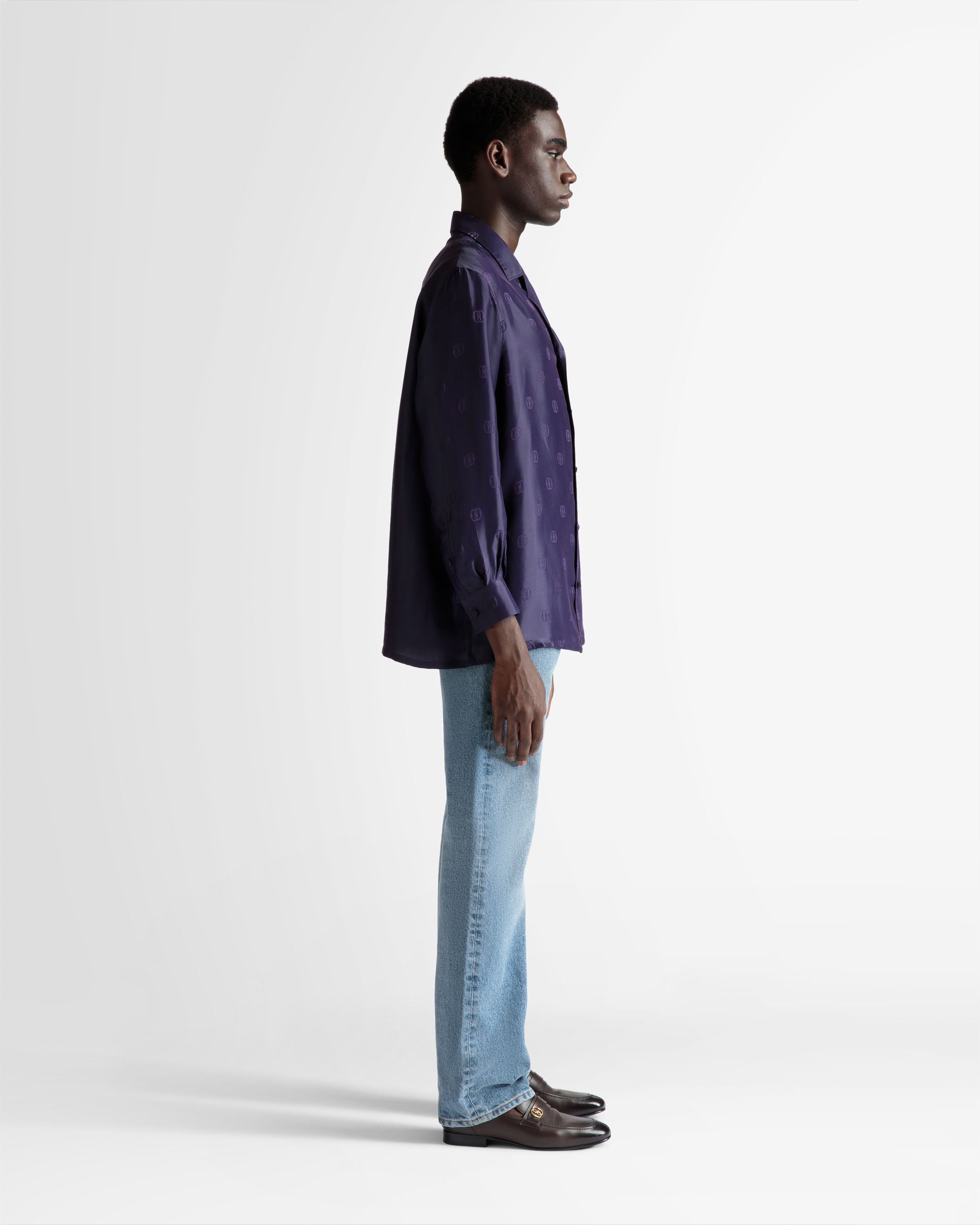 Chemise imprimé Emblem En soie orchidée - Homme - Bally - 04