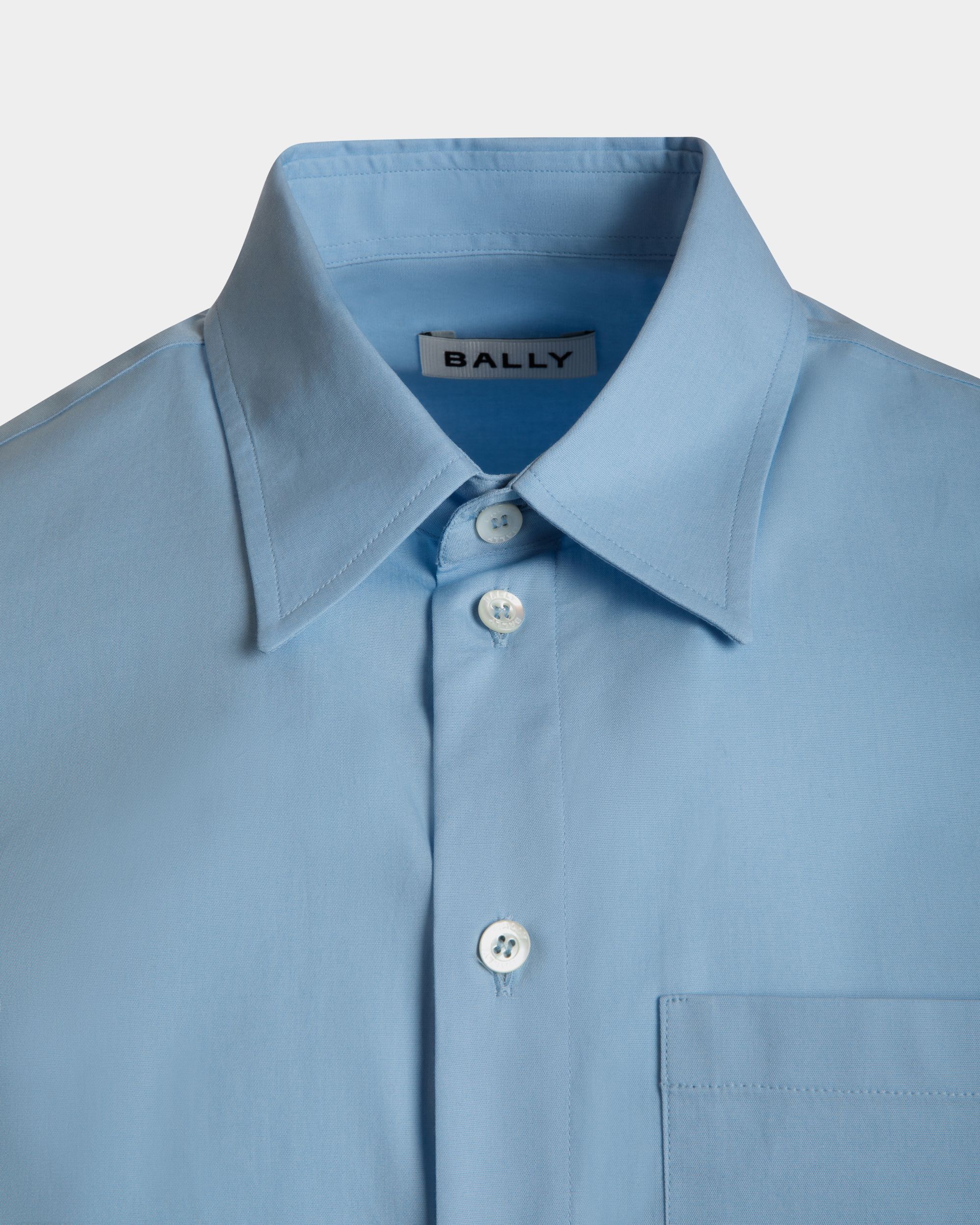Chemise À Manches Longues En Coton Light Blue - Homme - Bally - 04
