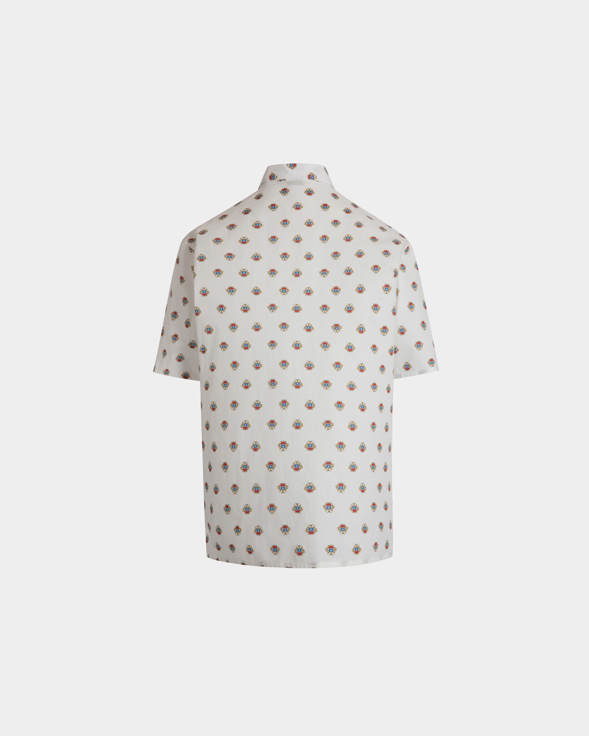 Chemise De Bowling En Coton Blanc Avec Un Imprimé Écusson Bally Crest All-Over - Homme - Bally - 07