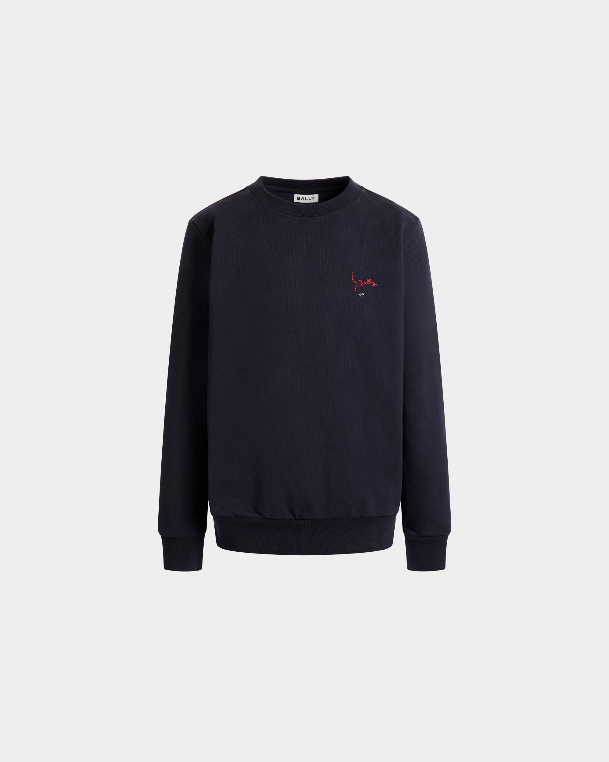 Sweat-Shirt Ras-Du-Cou En Coton Navy Blue - Homme - Bally - 01