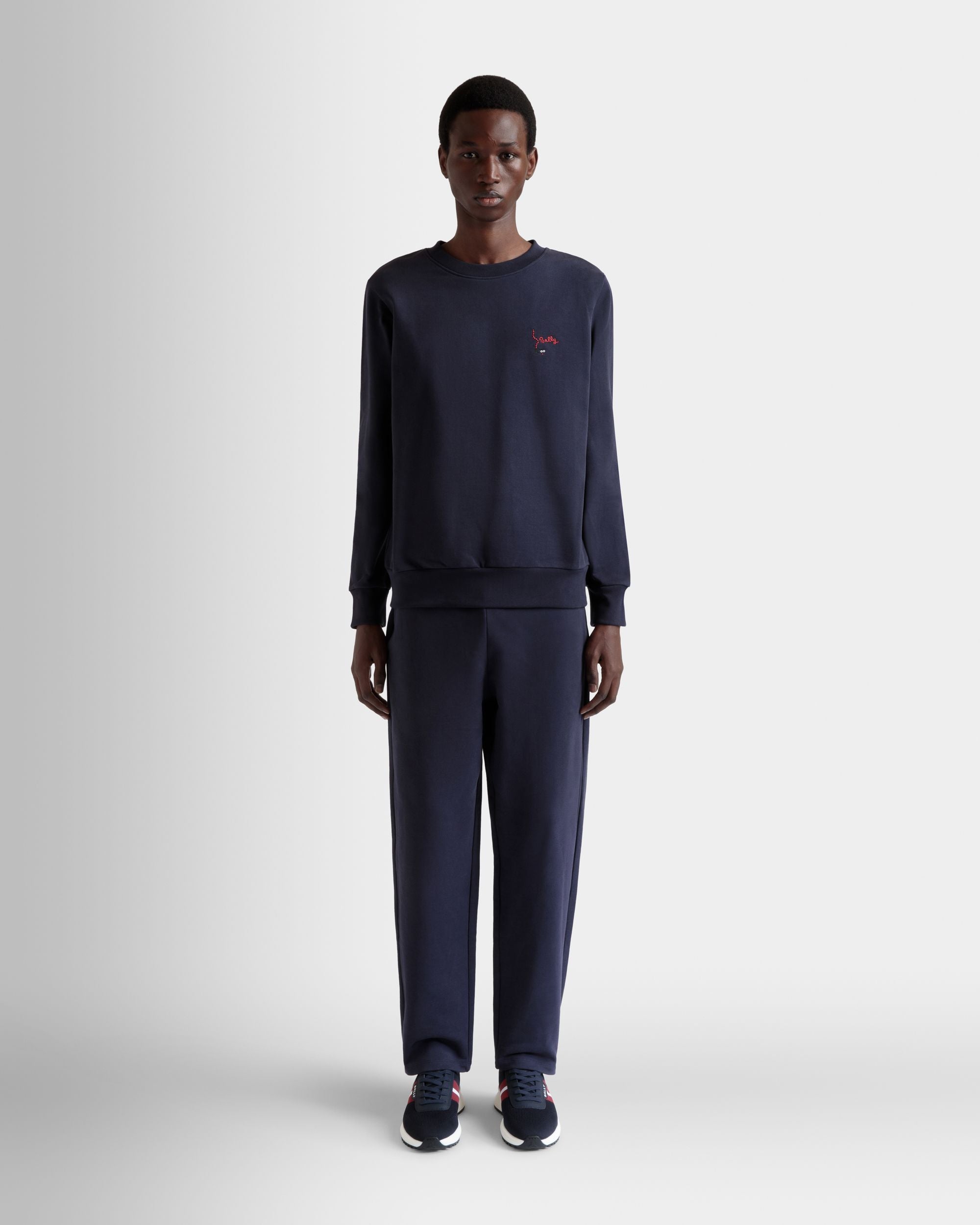 Sweat-Shirt Ras-Du-Cou En Coton Navy Blue - Homme - Bally - 02