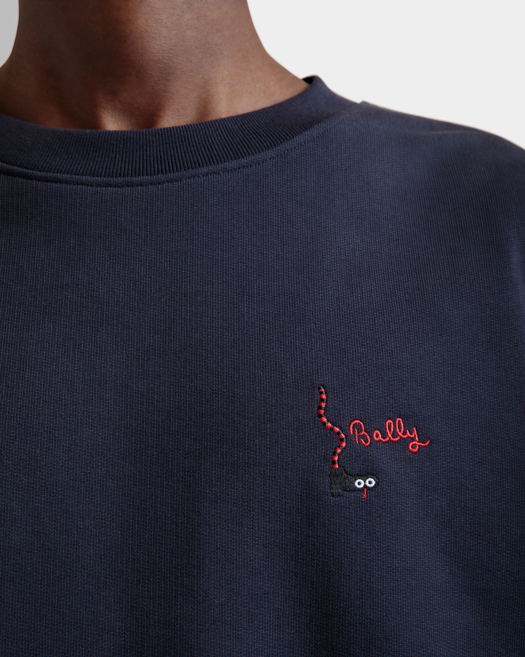 Sweat-Shirt Ras-Du-Cou En Coton Navy Blue - Homme - Bally - 03