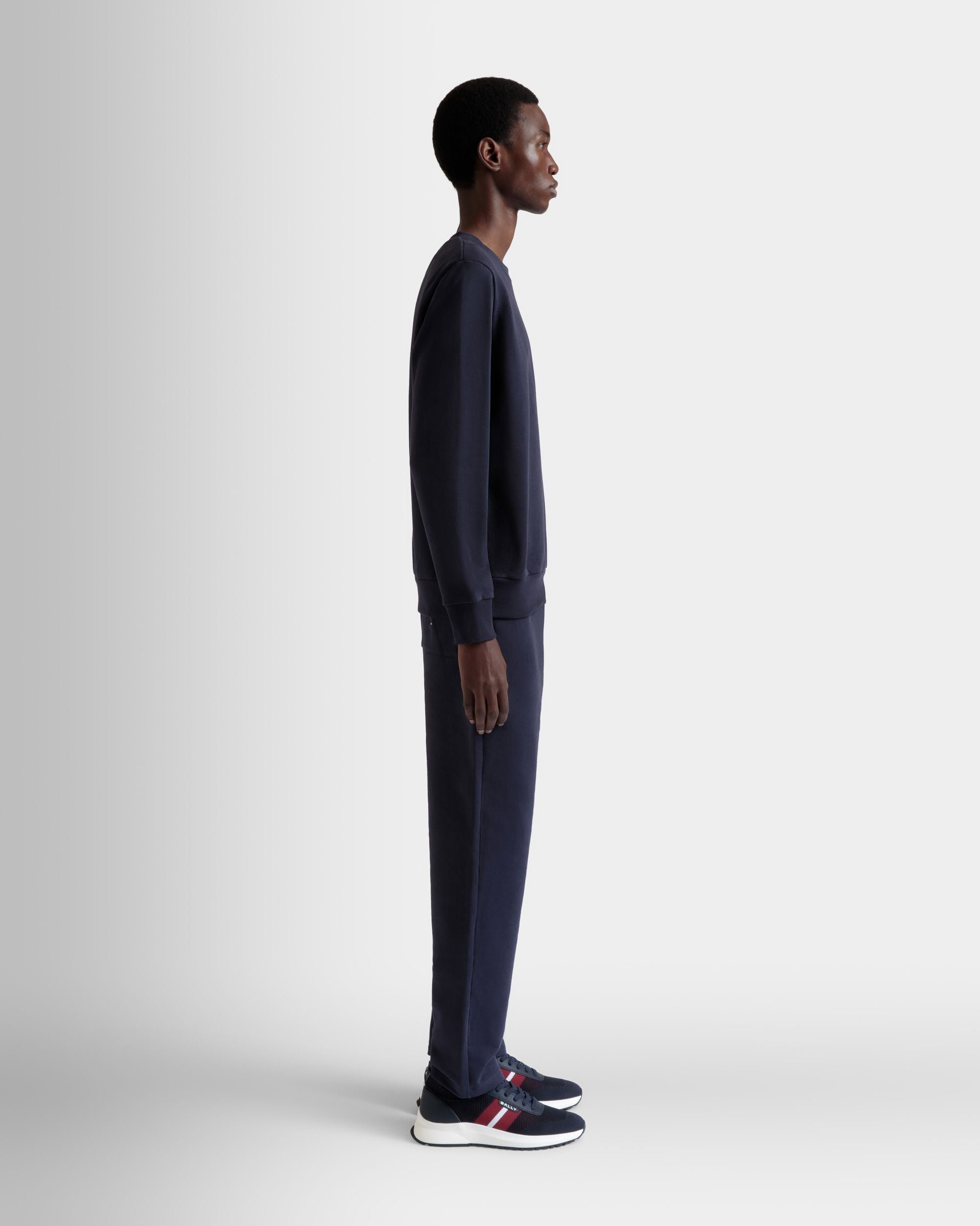 Sweat-Shirt Ras-Du-Cou En Coton Navy Blue - Homme - Bally - 05