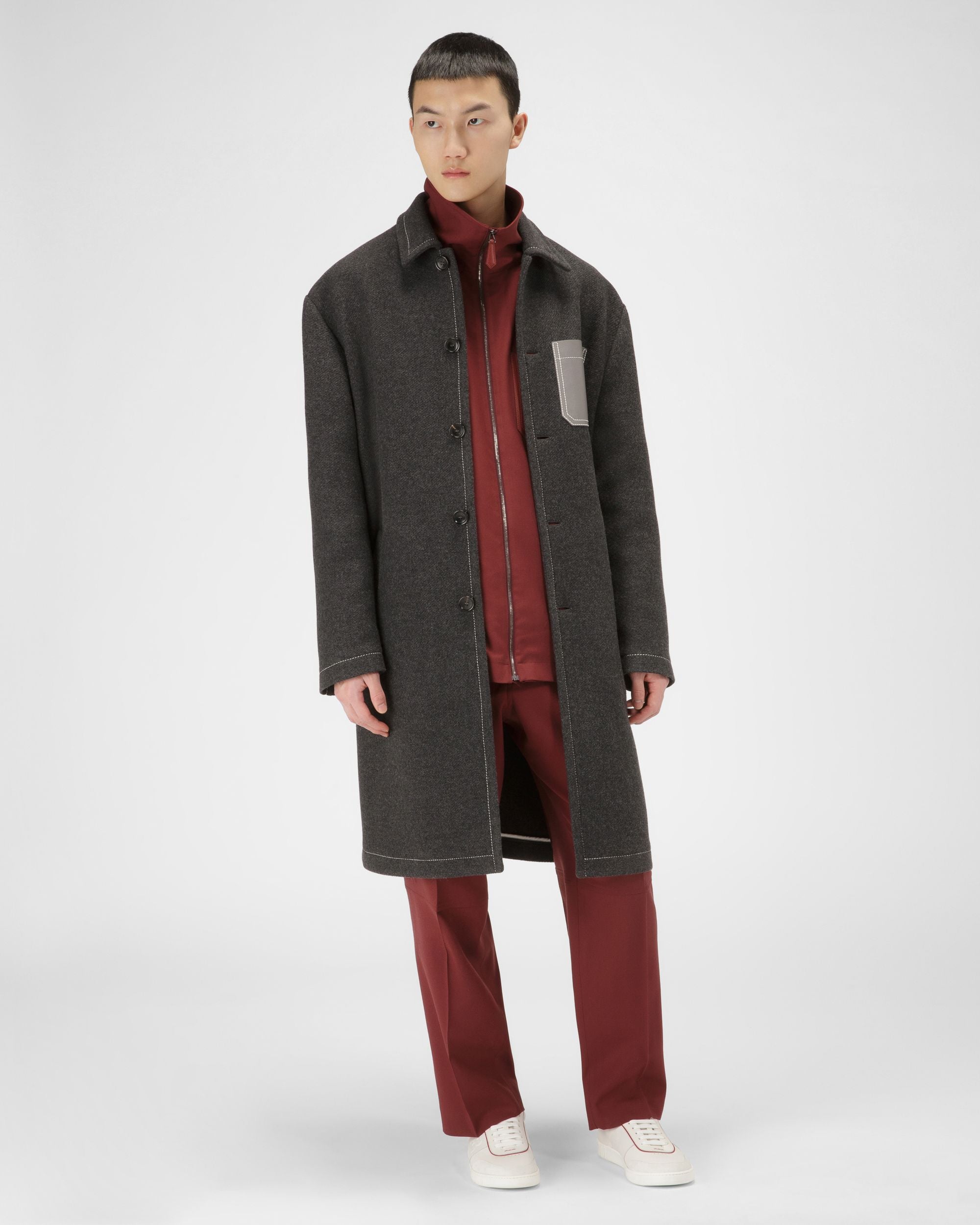 Wallys Sneaker En Cuir Et Daim Blanc Et Rouge - Homme - Bally - 03