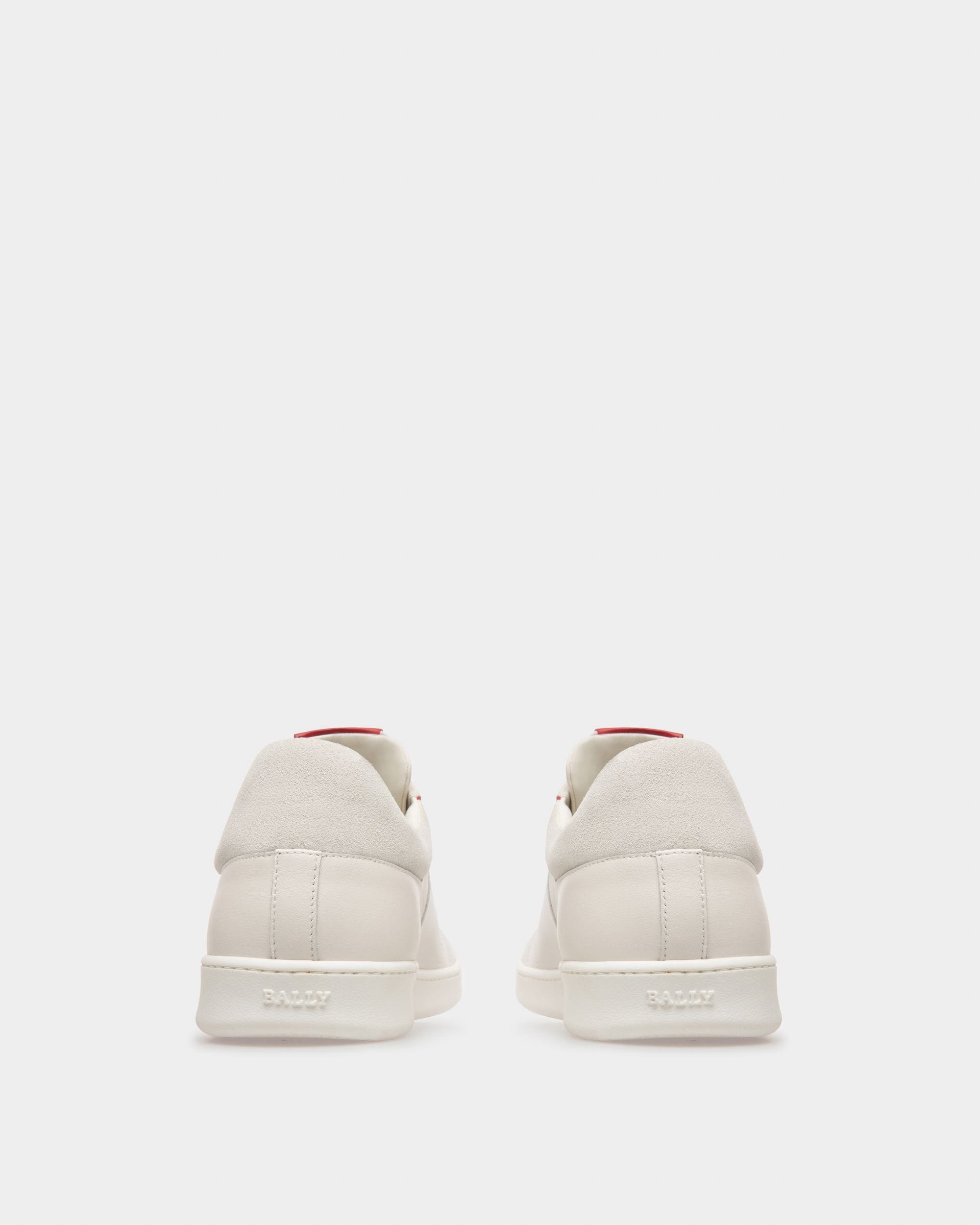 Wallys Sneaker En Cuir Et Daim Blanc Et Rouge - Homme - Bally - 04