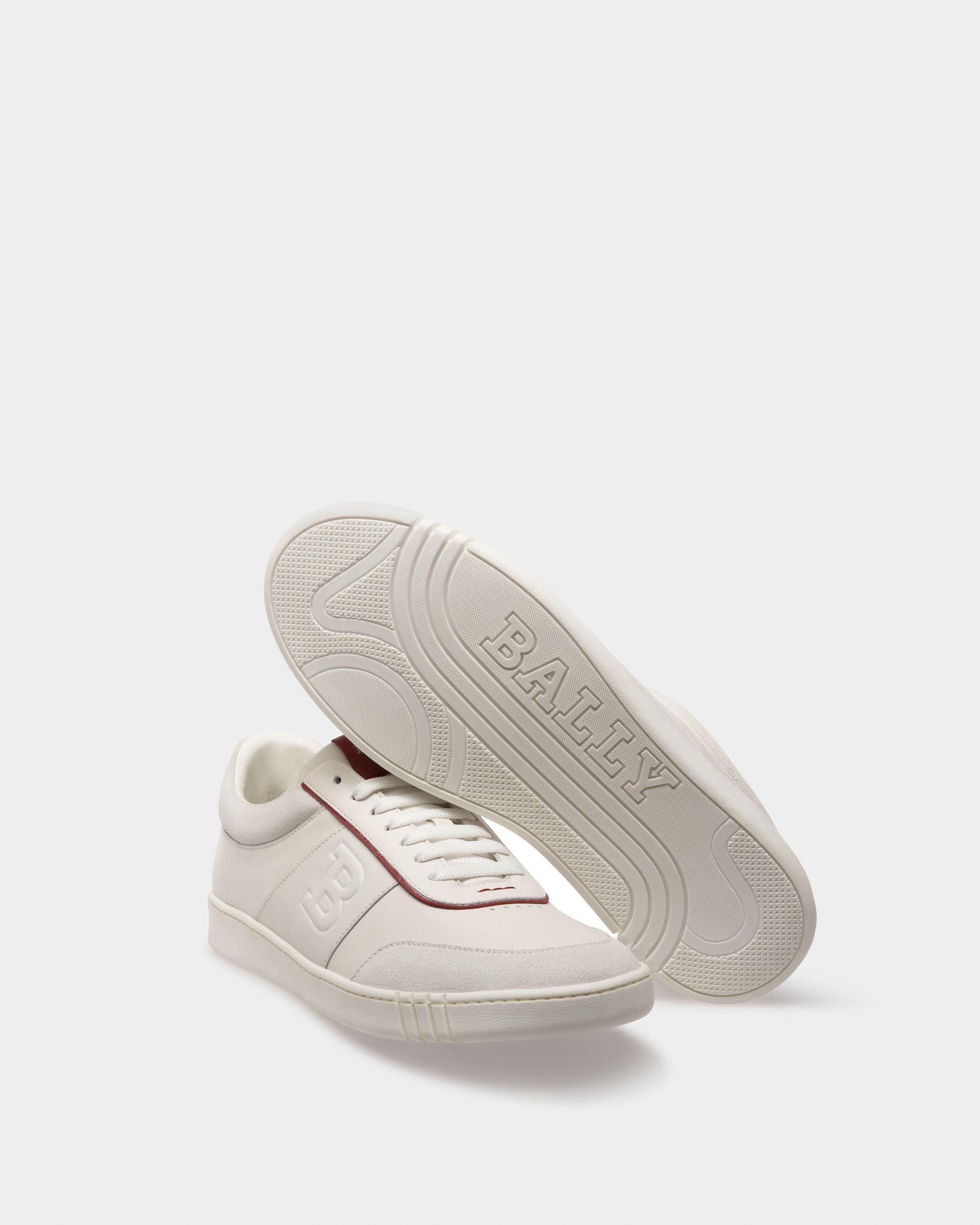 Wallys Sneaker En Cuir Et Daim Blanc Et Rouge - Homme - Bally - 05
