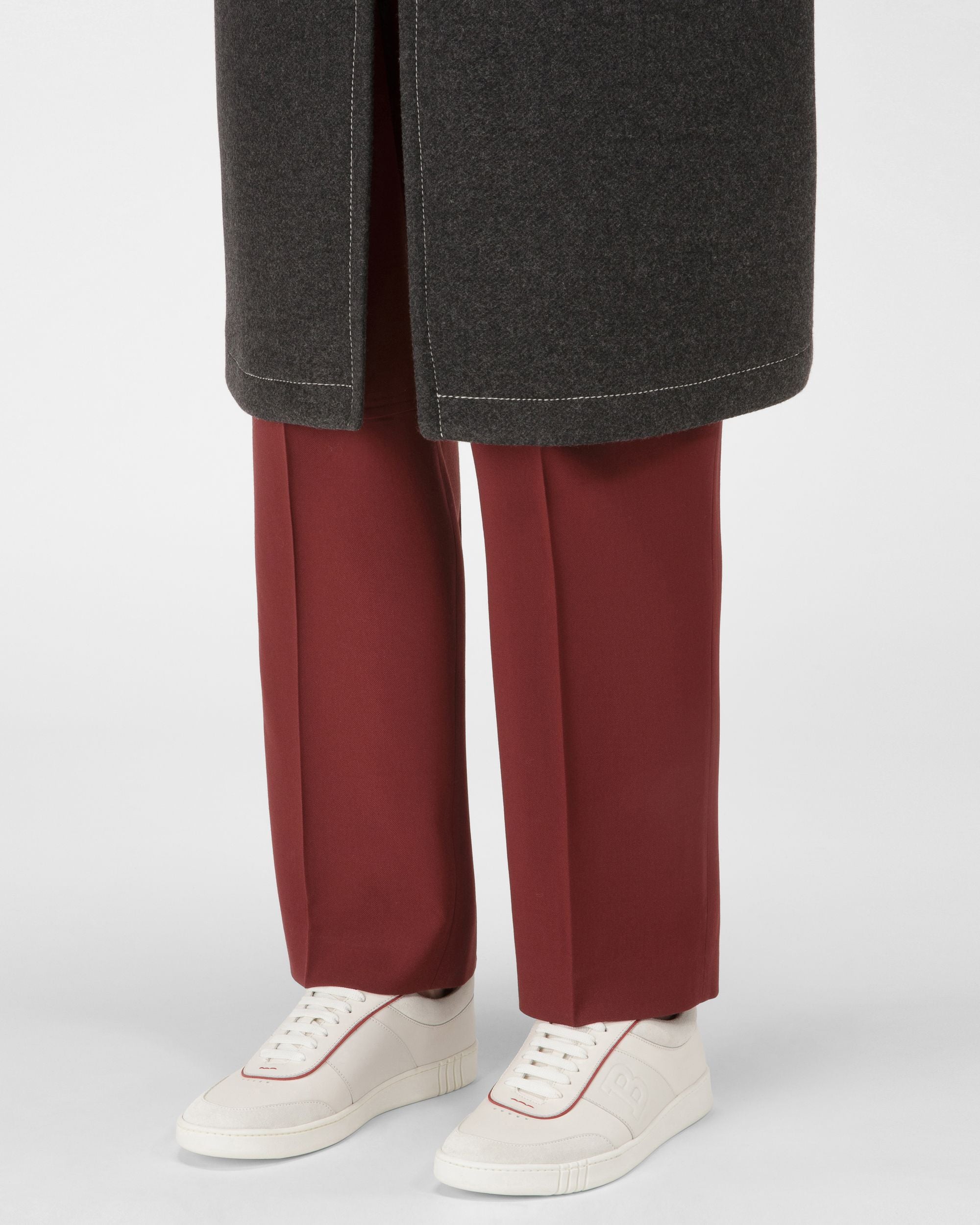 Wallys Sneaker En Cuir Et Daim Blanc Et Rouge - Homme - Bally - 07