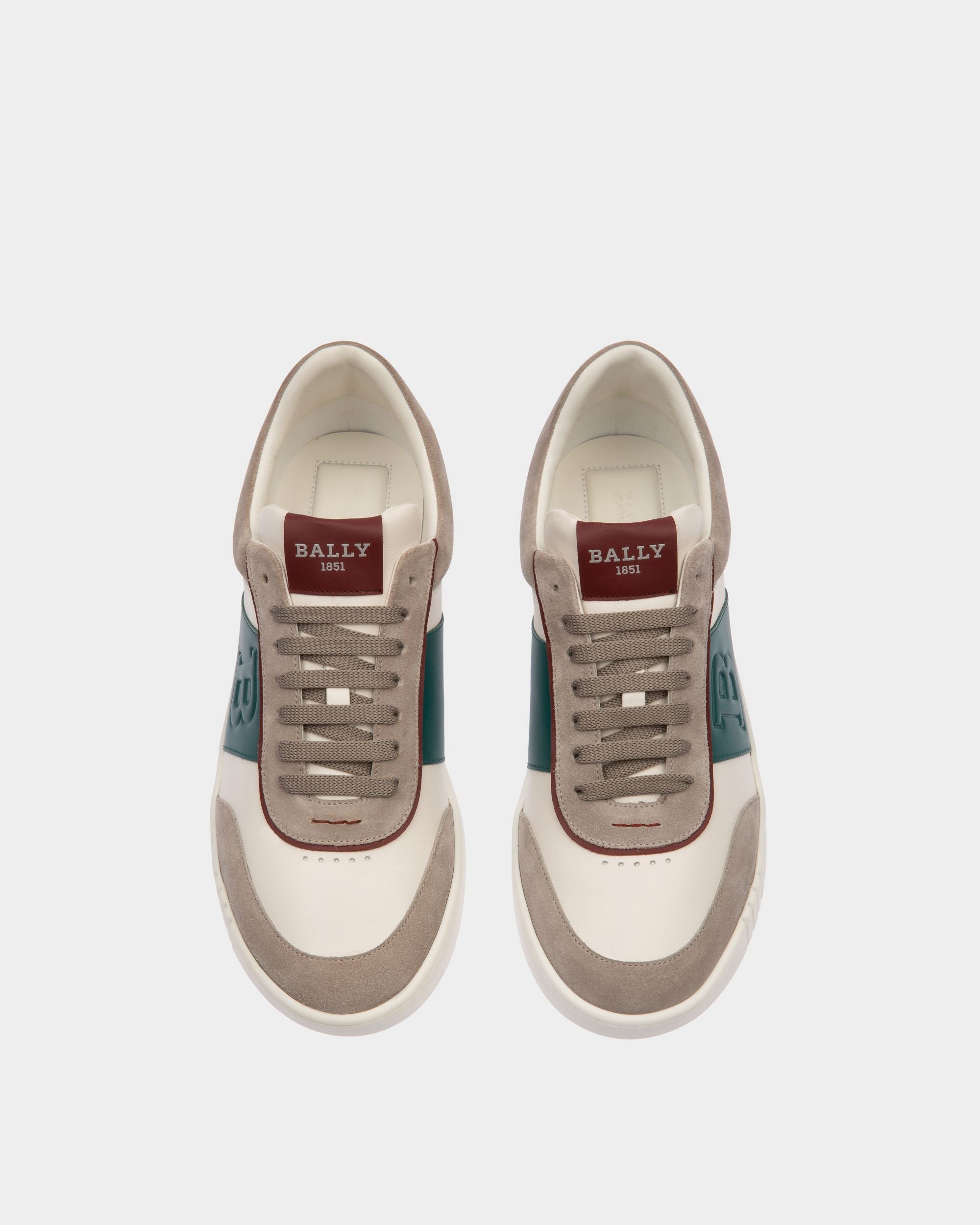 Wallys Sneaker En Cuir Et Daim Gris Et Blanc - Homme - Bally - 02