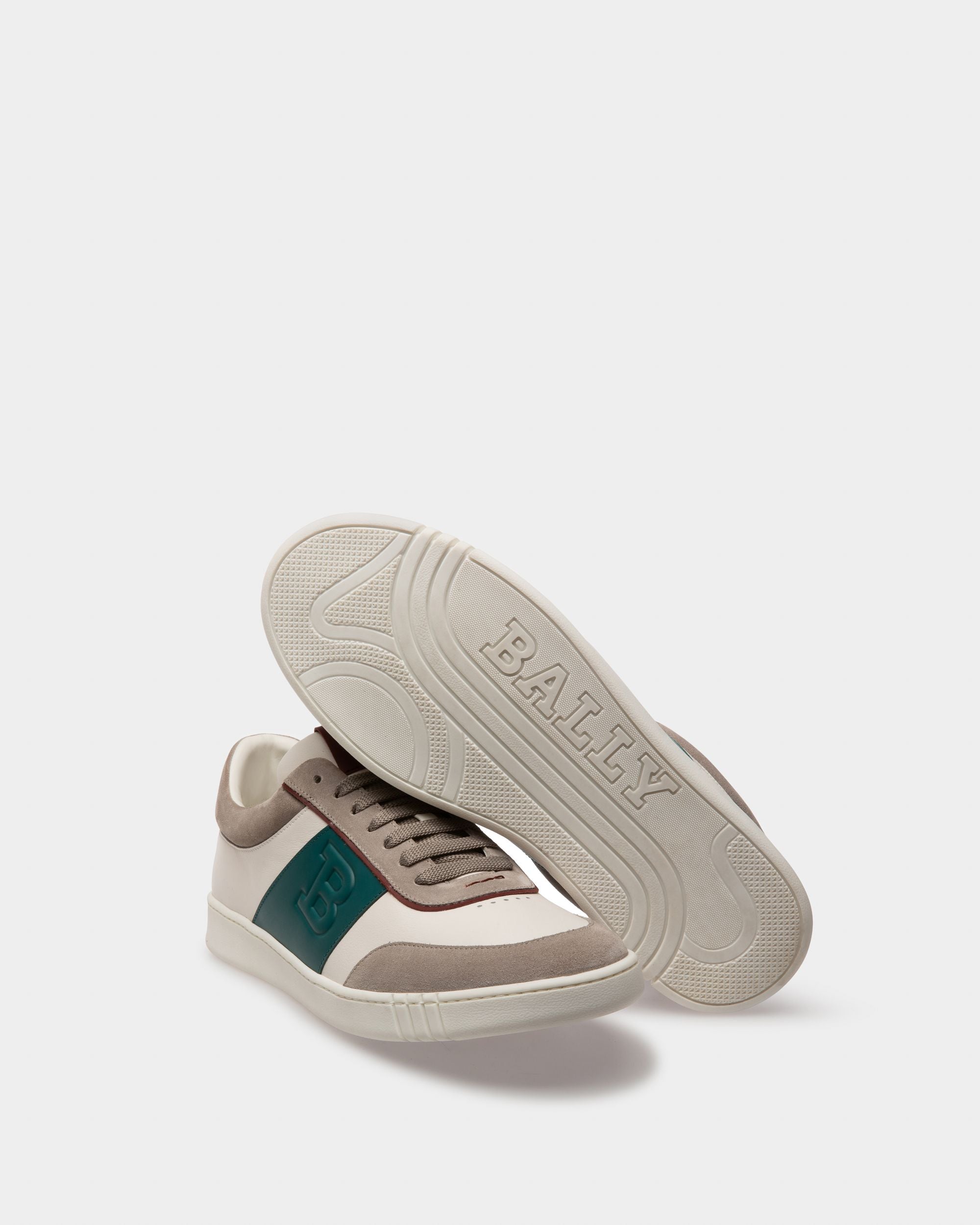 Wallys Sneaker En Cuir Et Daim Gris Et Blanc - Homme - Bally - 05