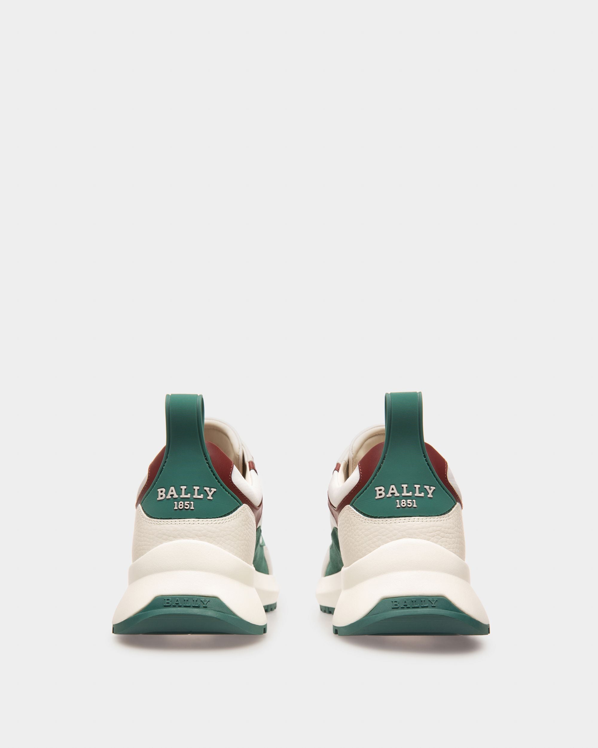 Dave Sneakers En Cuir Et Tissu Blanc Et Rouge Héritage - Homme - Bally - 04