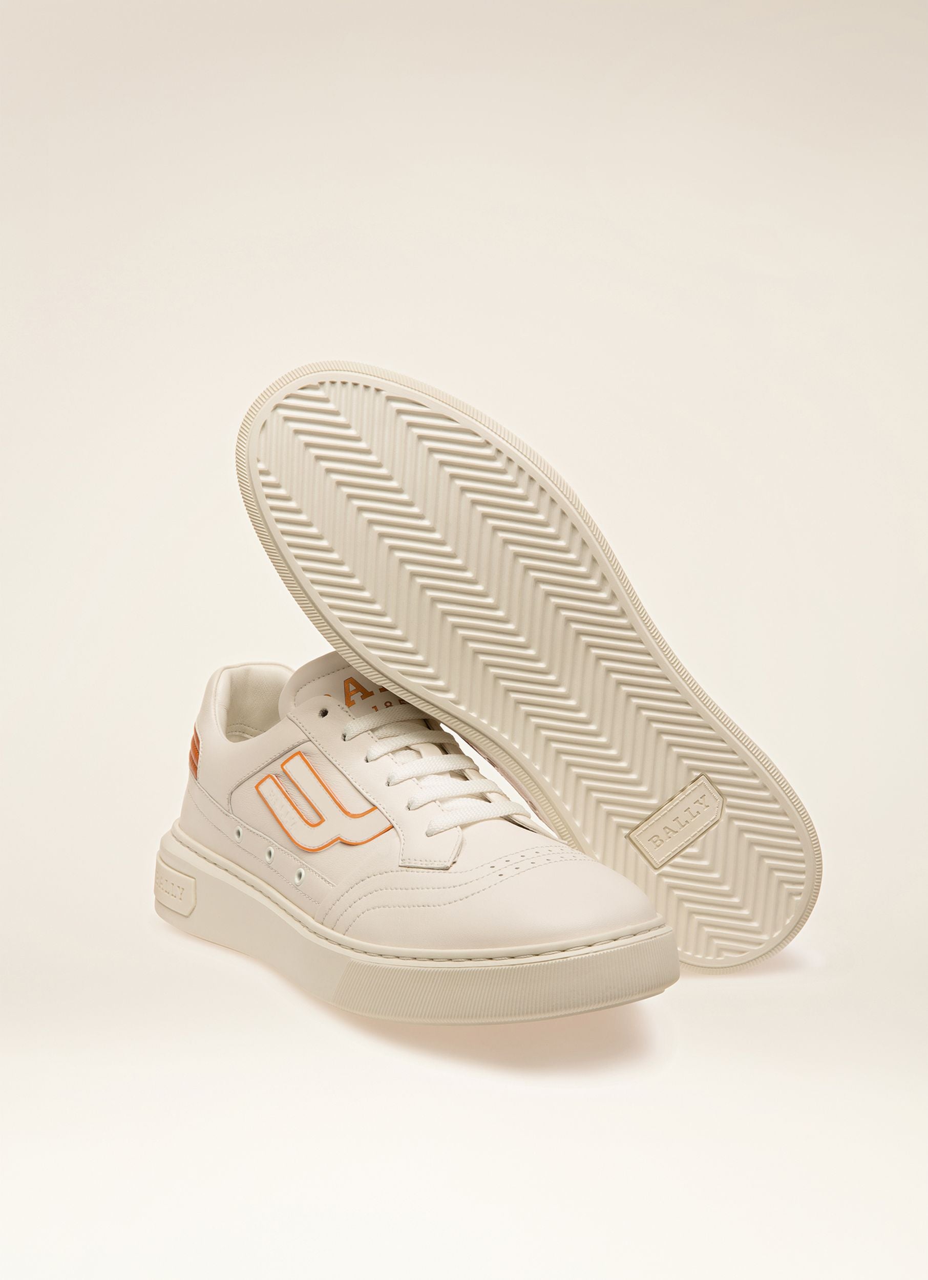 Triumph Sneaker Aus Weissem Und Orangem Leder - Herren - Bally - 07