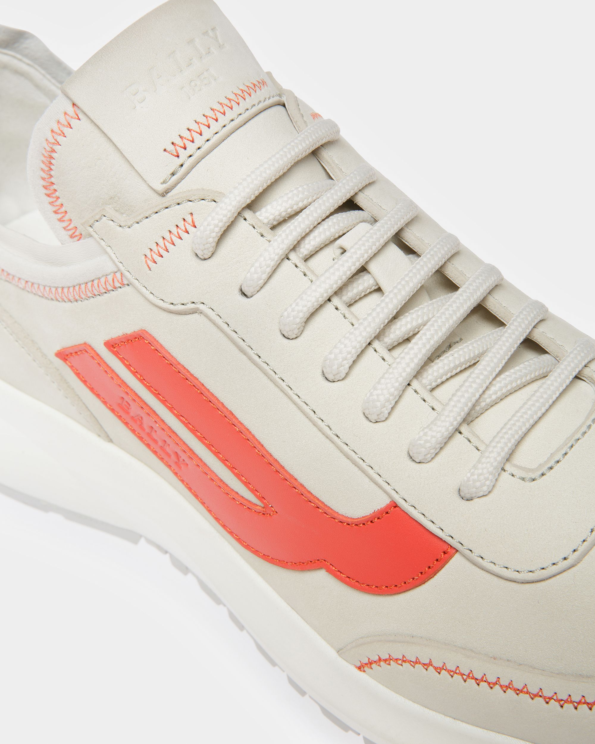Darys Sneakers Aus Leder In Staubweiß Und Orange - Herren - Bally - 05