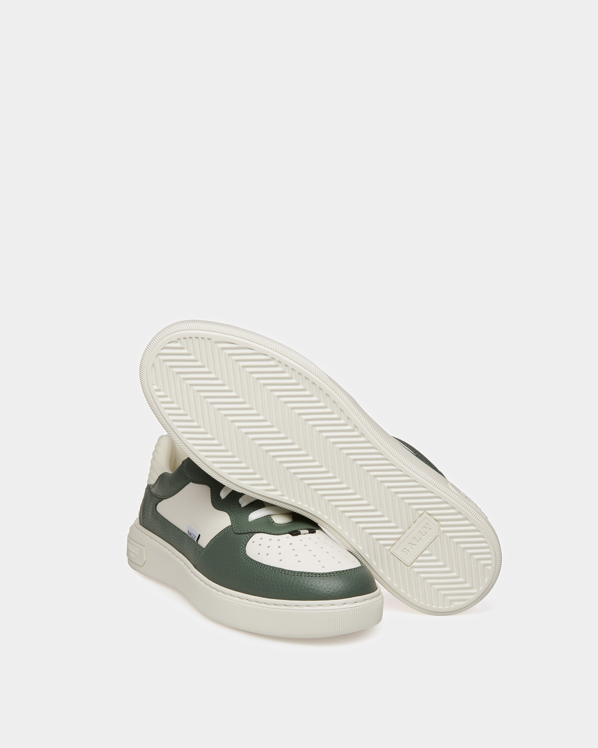 Mark Sneaker Aus Leder Und Stoff In Salbei Und Weiß - Herren - Bally - 05