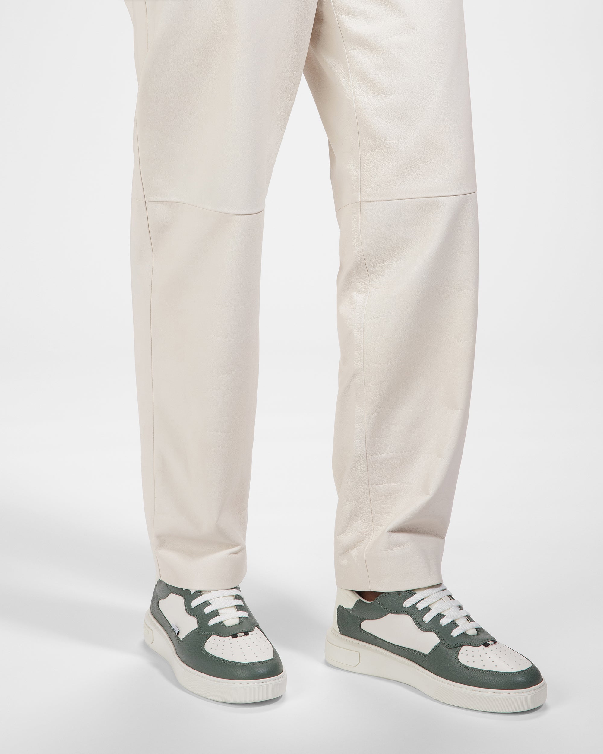 Mark Sneaker Aus Leder Und Stoff In Salbei Und Weiß - Herren - Bally - 07