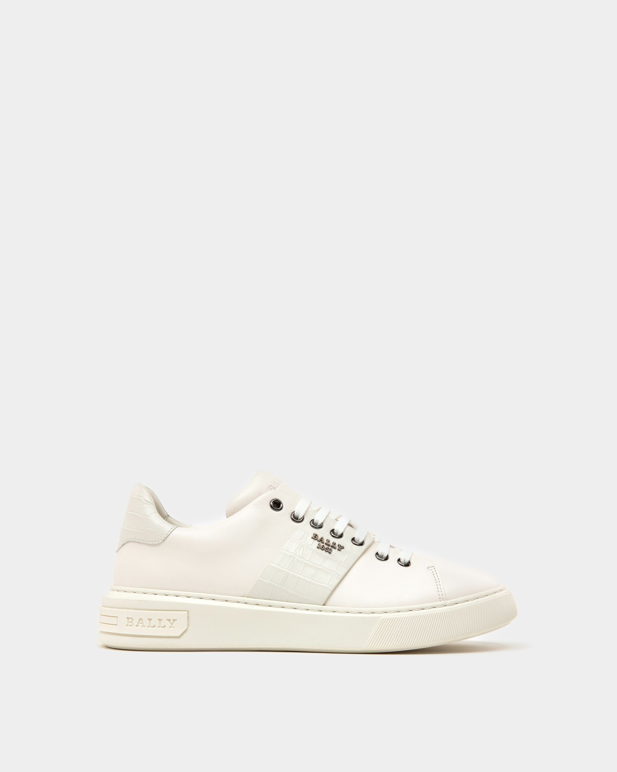 Mattye Leather Sneakers In White - Men's - Bally - 01