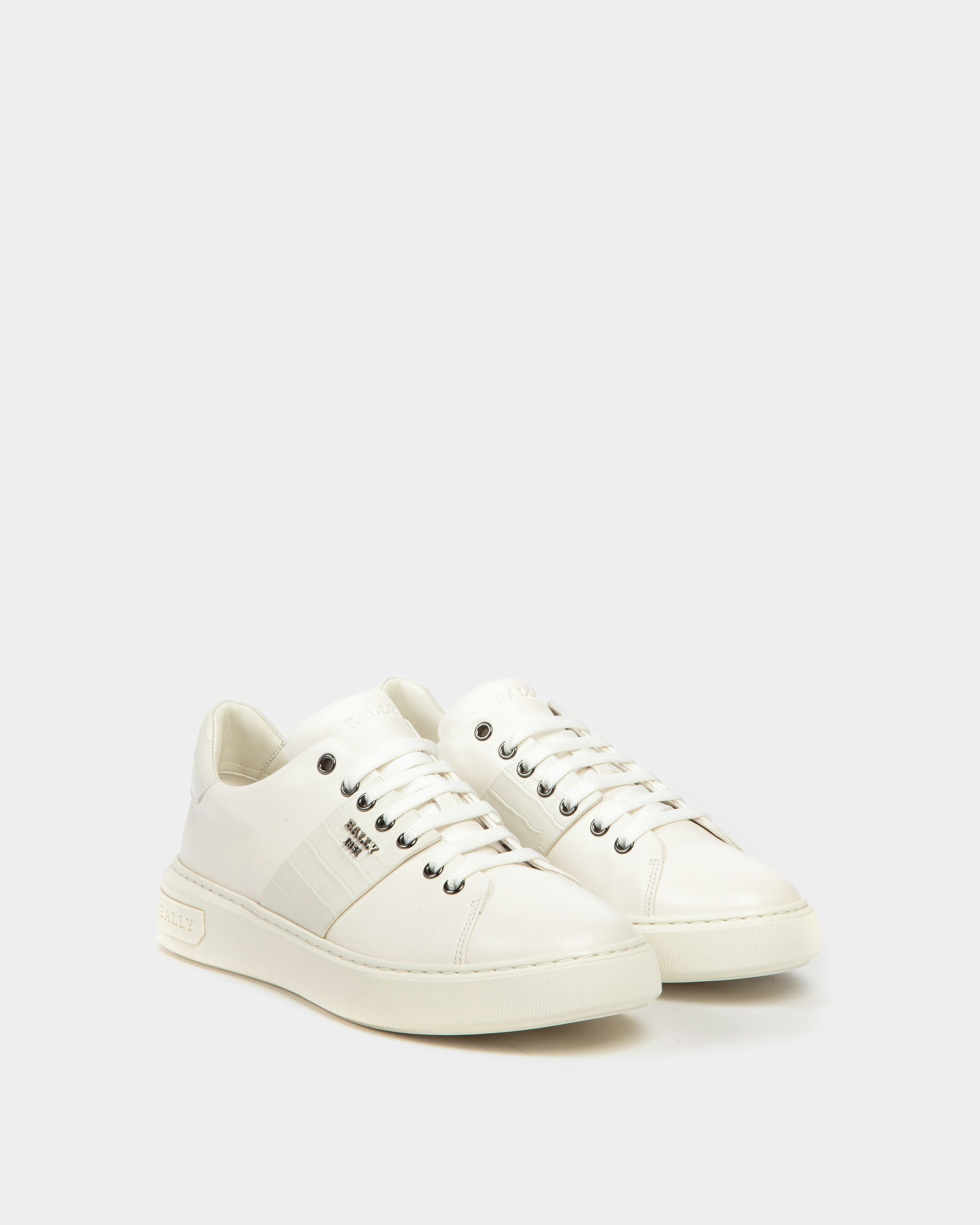 Mattye Leather Sneakers In White - Men's - Bally - 03