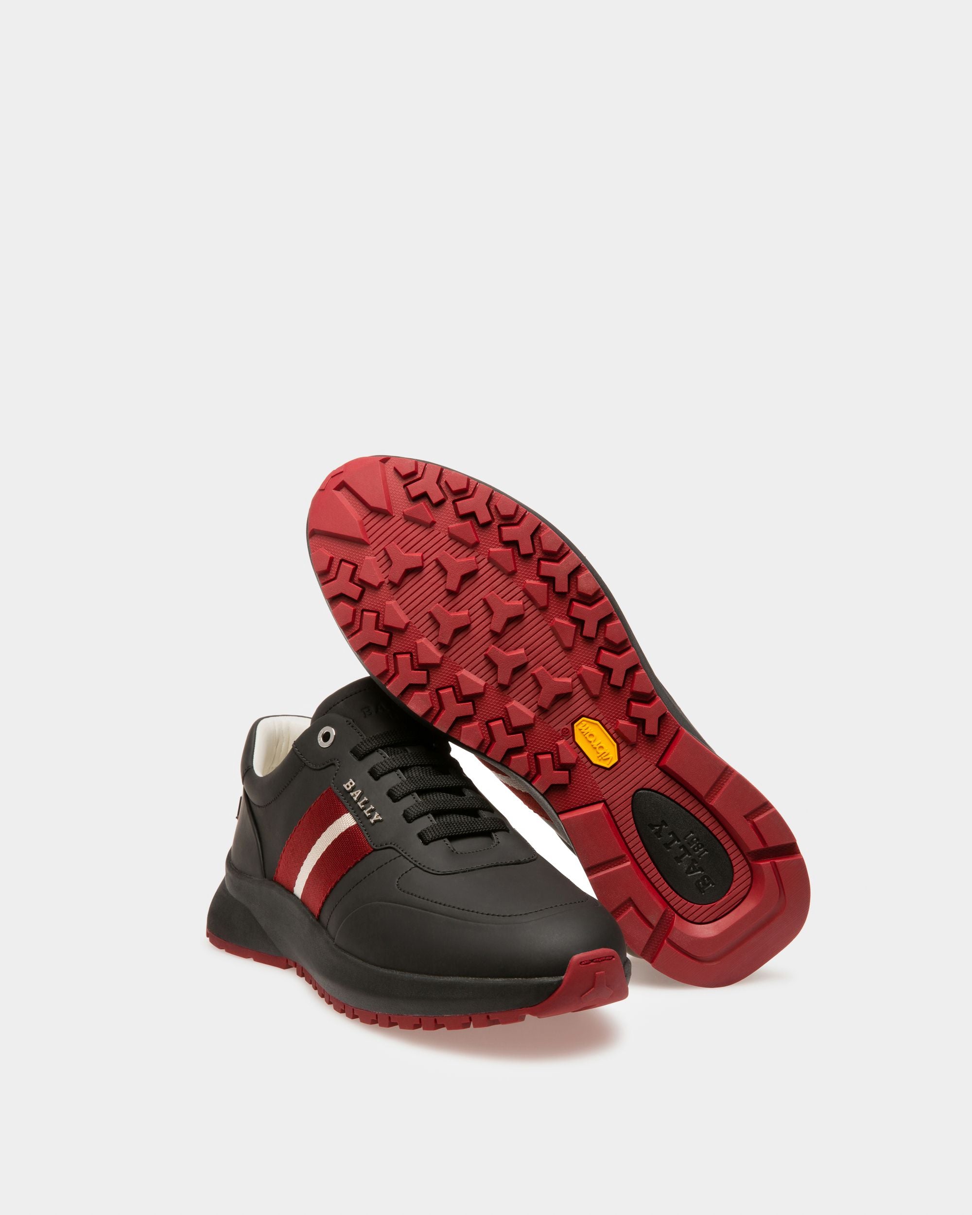 Daryn Mesh & Leather Sneakers In Black - Men's - Bally - 05