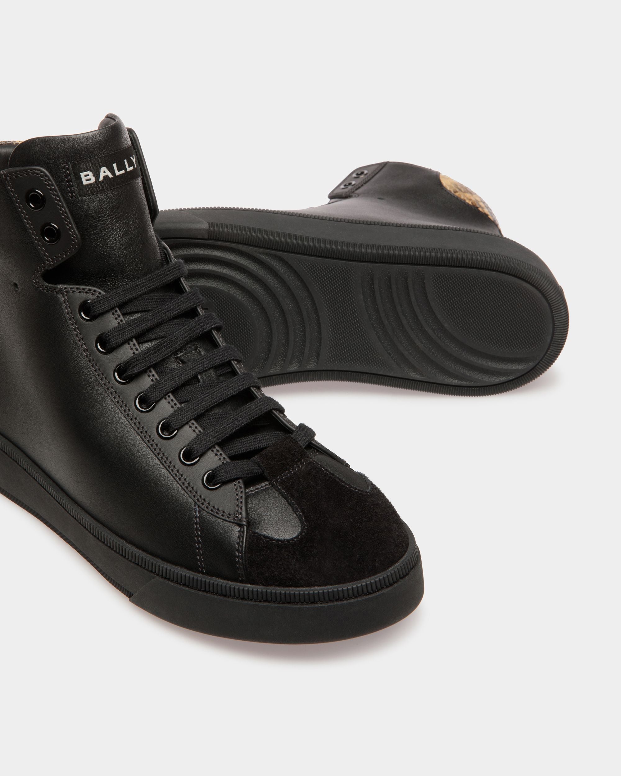 Sneakers Raise En cuir noir et imprimé python - Homme - Bally - 05