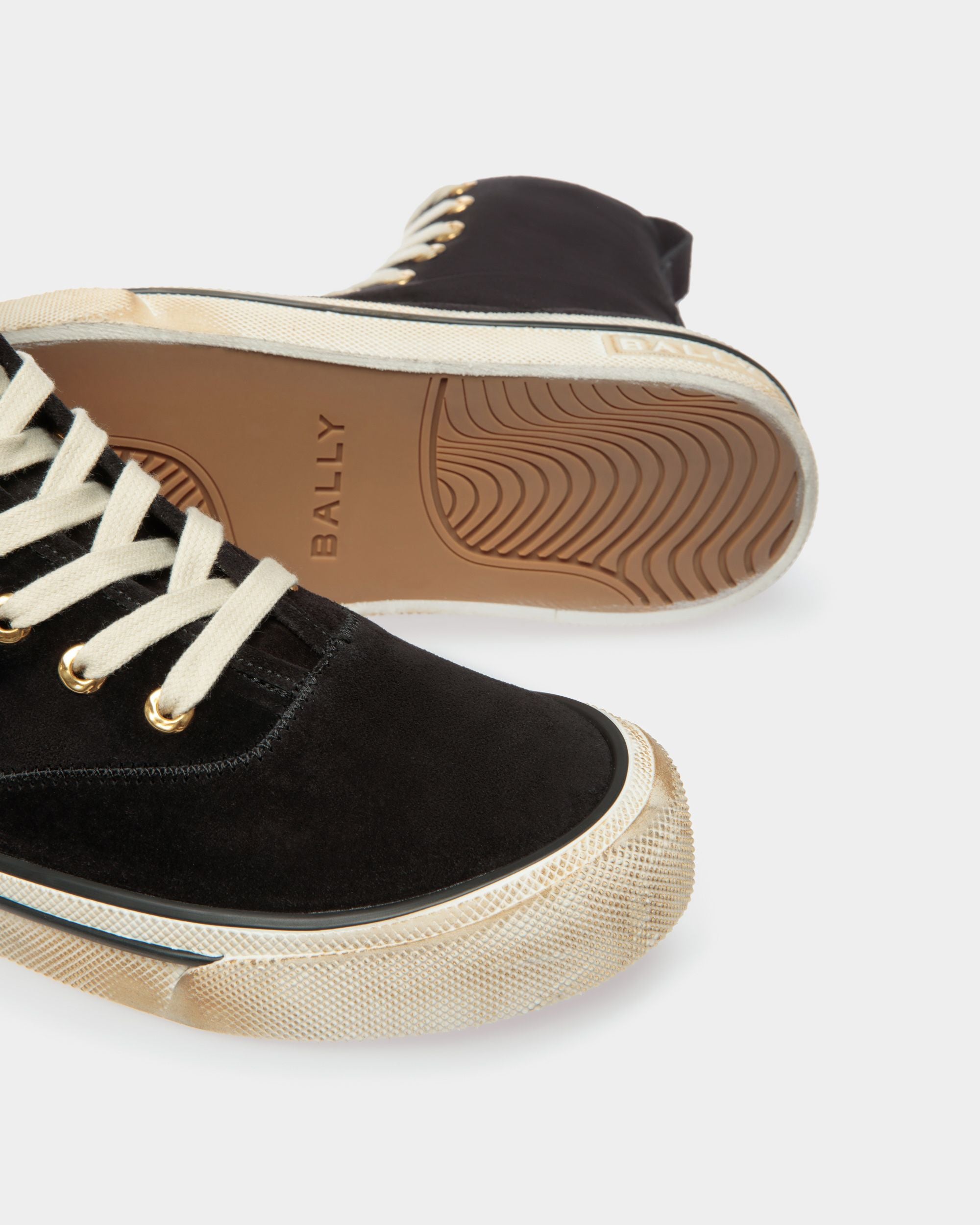 Santa Ana High-Top-Sneaker Aus Schwarzem Veloursleder - Herren - Bally - 04