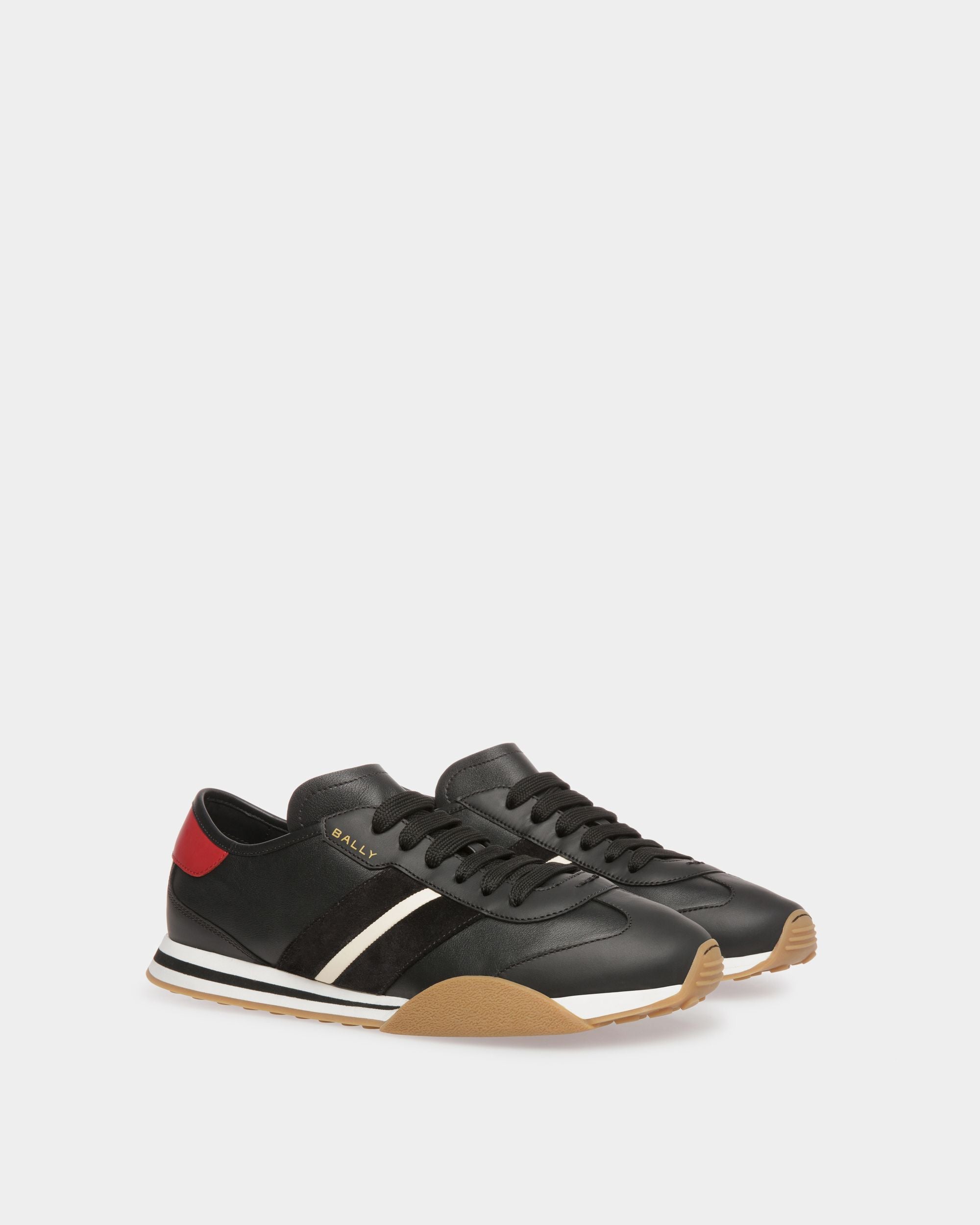 Sneakers Sussex En cuir noir, ivoire et rubis profond - Homme - Bally - 02