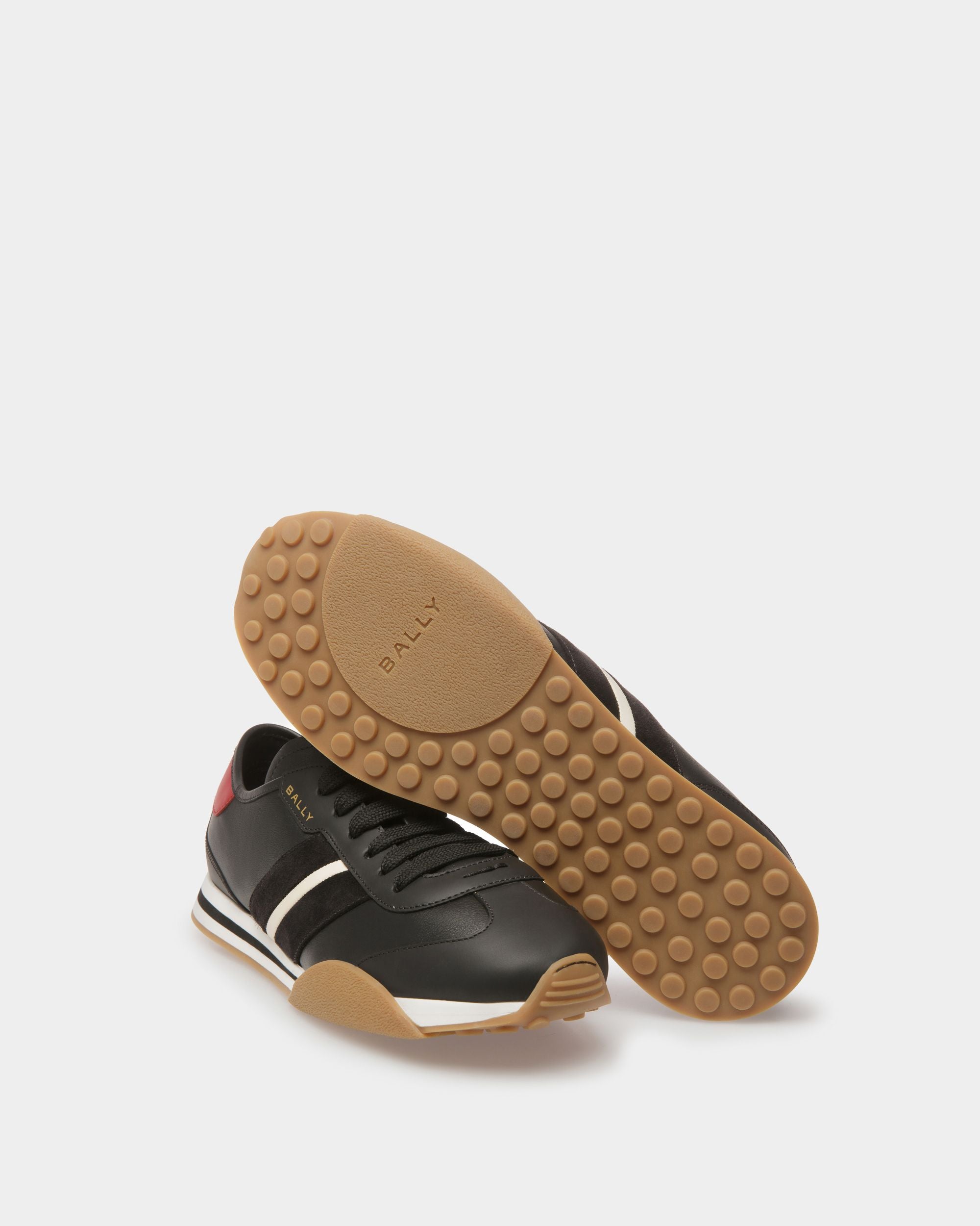 Sneakers Sussex En cuir noir, ivoire et rubis profond - Homme - Bally - 03