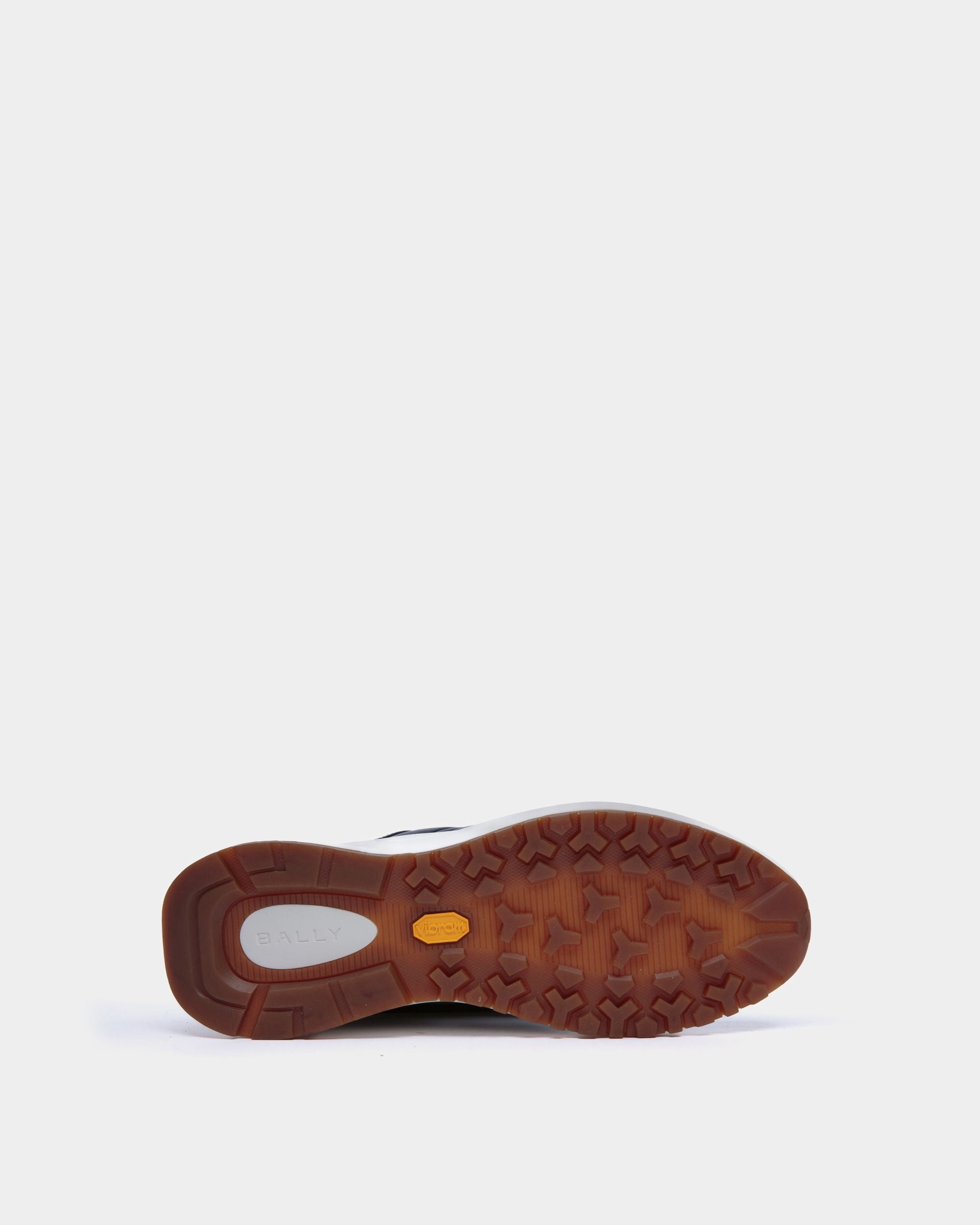 Sneaker Outline En Cuir Grainé Bleu - Homme - Bally - 04