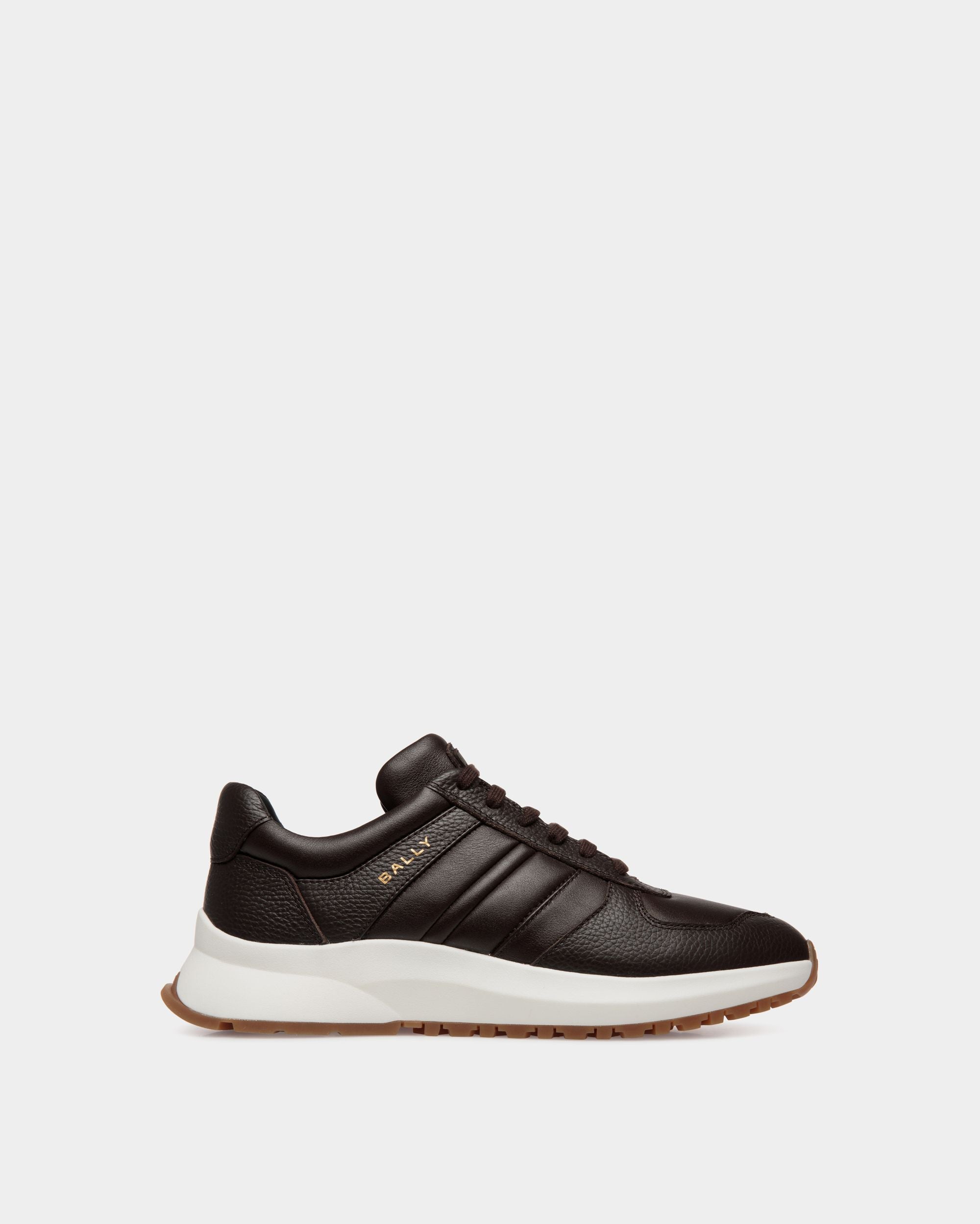 Zapatilla Outline De Piel Granulada Ébano - Hombre - Bally - 01