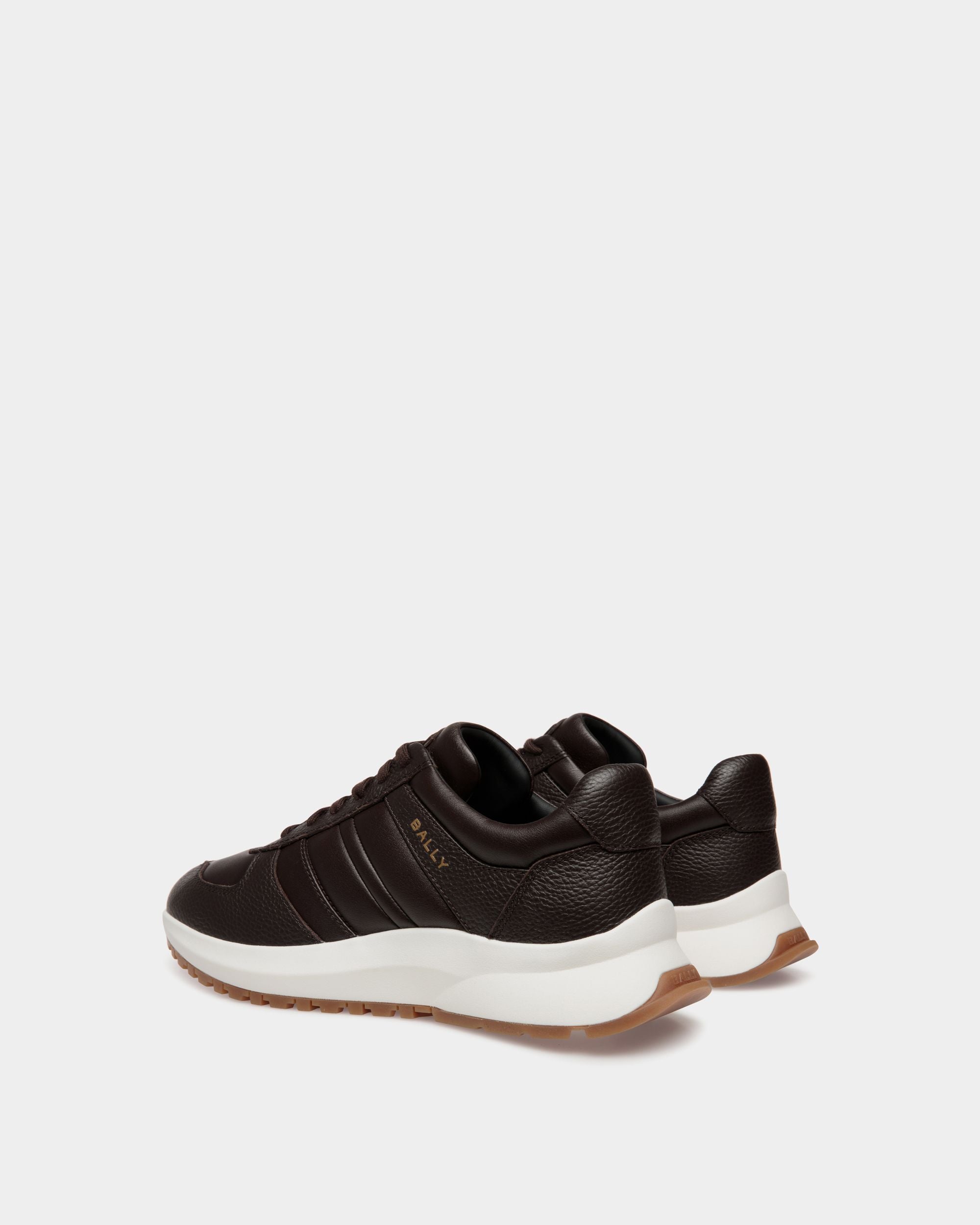 Zapatilla Outline De Piel Granulada Ébano - Hombre - Bally - 03